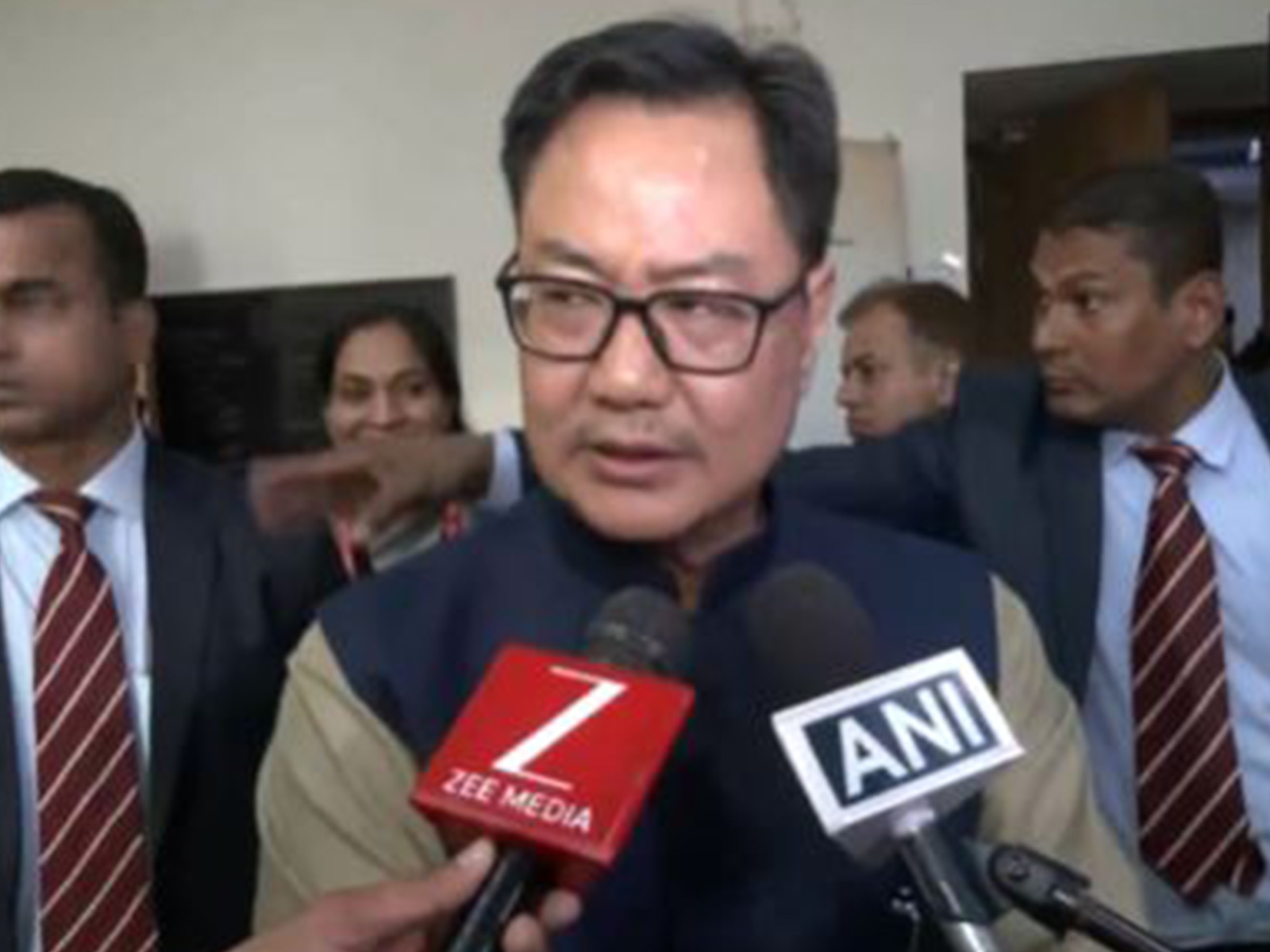 Union Minister Kiren Rijiju during the National Conference 2025 on "Dharti Aaba Birsa Munda organised by Rajdhani College, University of Delhi in New Delhi. (Photo/ANI)