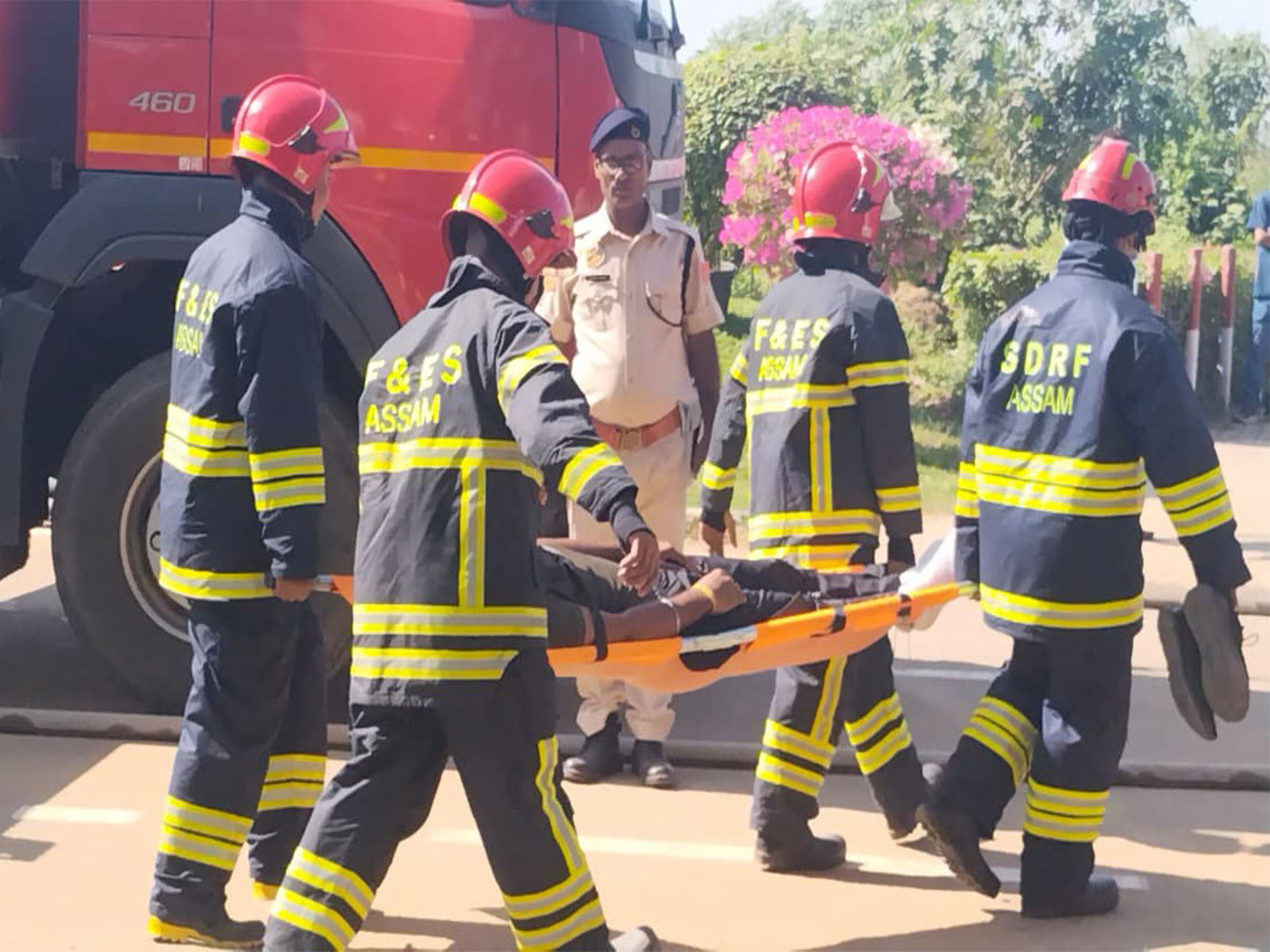 Mock drill tests emergency preparedness at Guwahati's LGBI Airport (Photo/ANI)