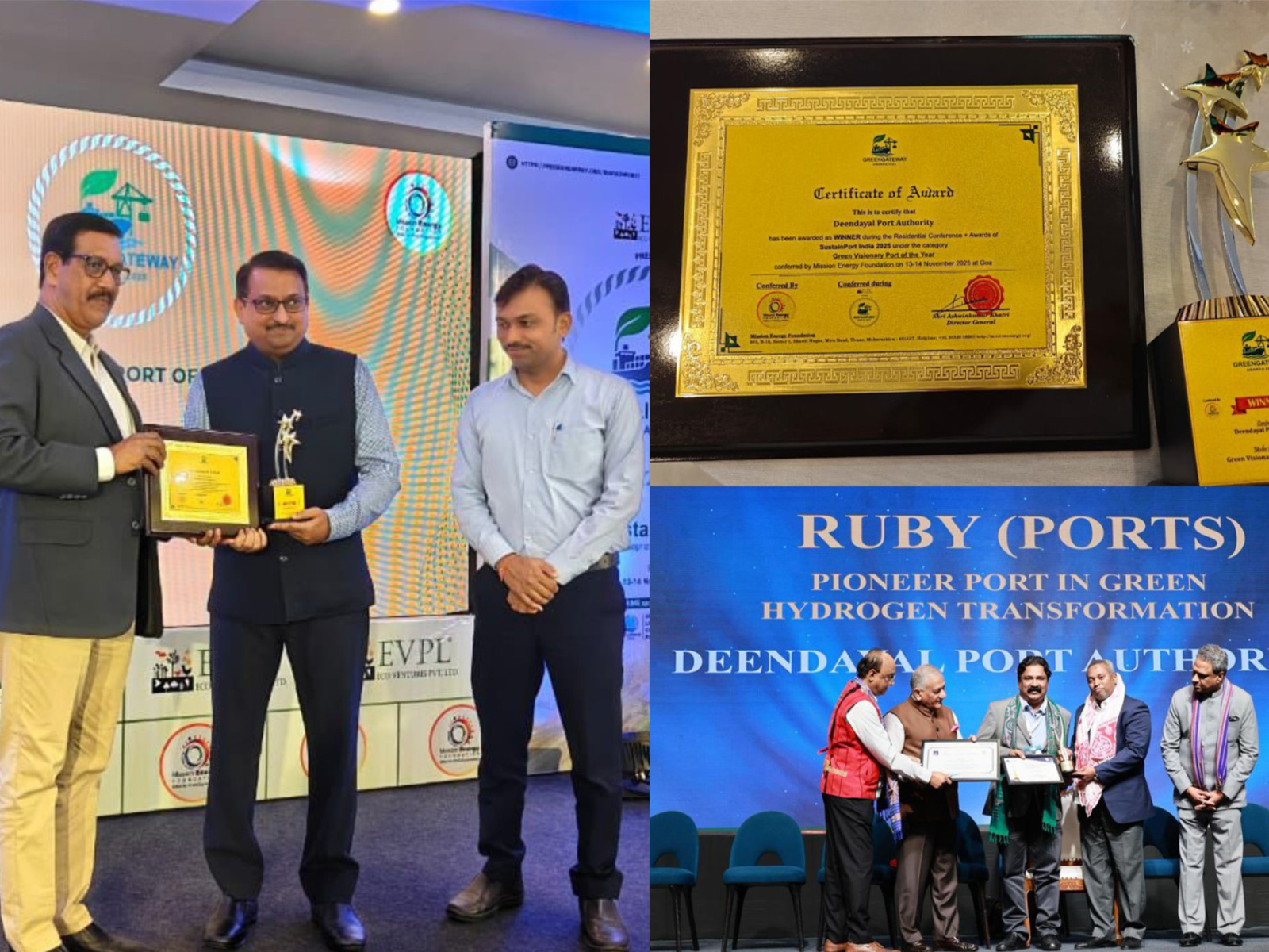 Deendayal Port bags two awards, for sustainability initiatives and cargo handling milestone (Images: DPA, Kandla)