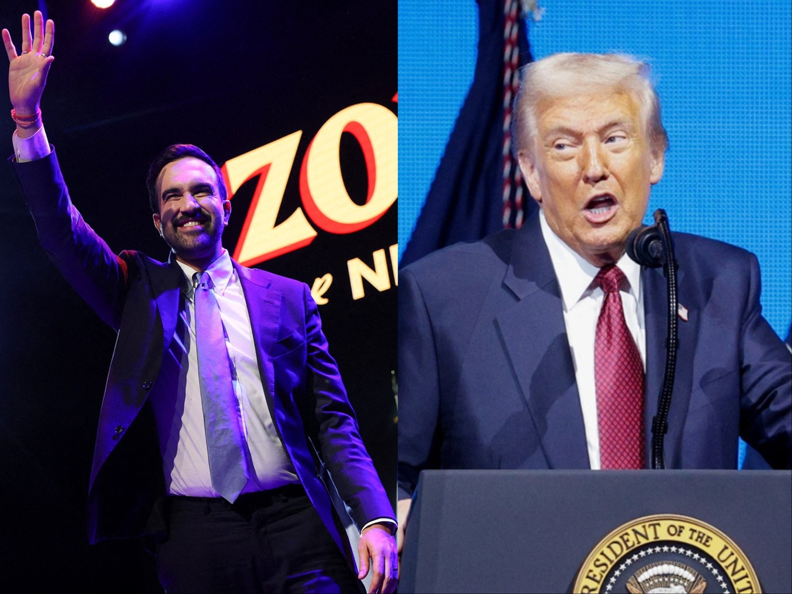 New York City mayor-elect Zohran Mamdani (left) and US President Donald Trump (File Photo/Reuters)