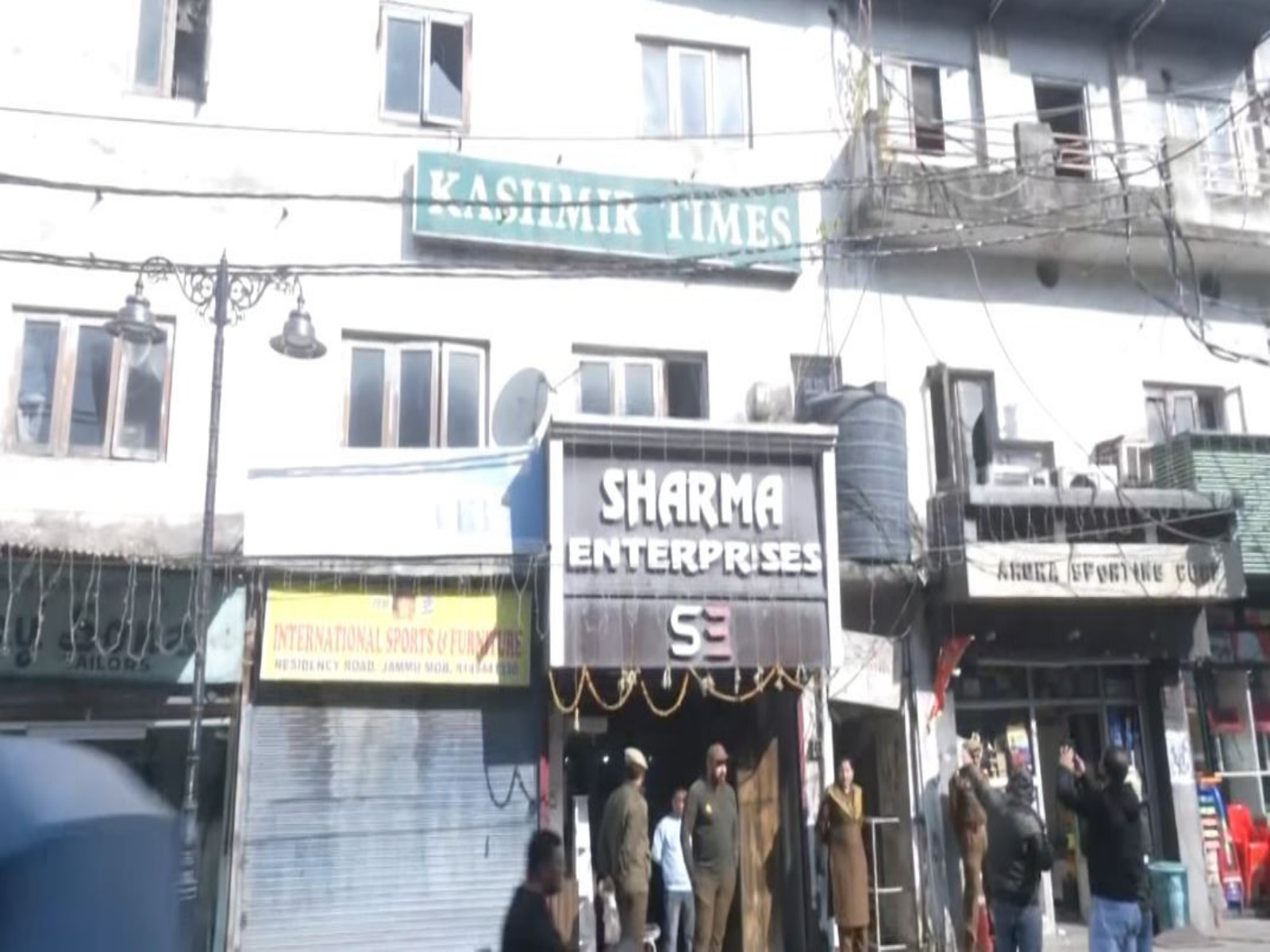 Visual from outside the Kashmir Times office in Jammu (Photo/ANI)
