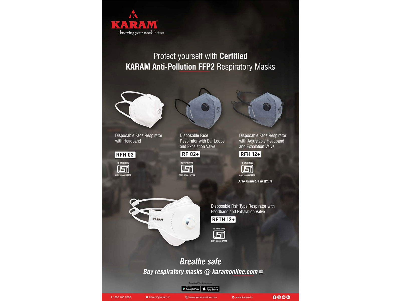 KARAM Safety urges citizens to choose certified FFP2 protection as air quality dips across cities