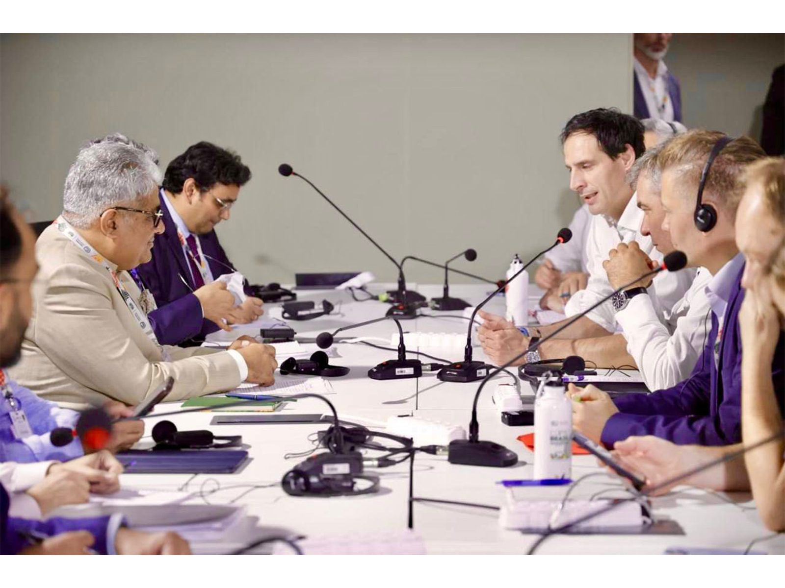 Union Minister Bhupender Yadav with Denmark Minister for Climate, energy and utilities, Lars Aagaard Møller (Photo/ X@byadavbjp)