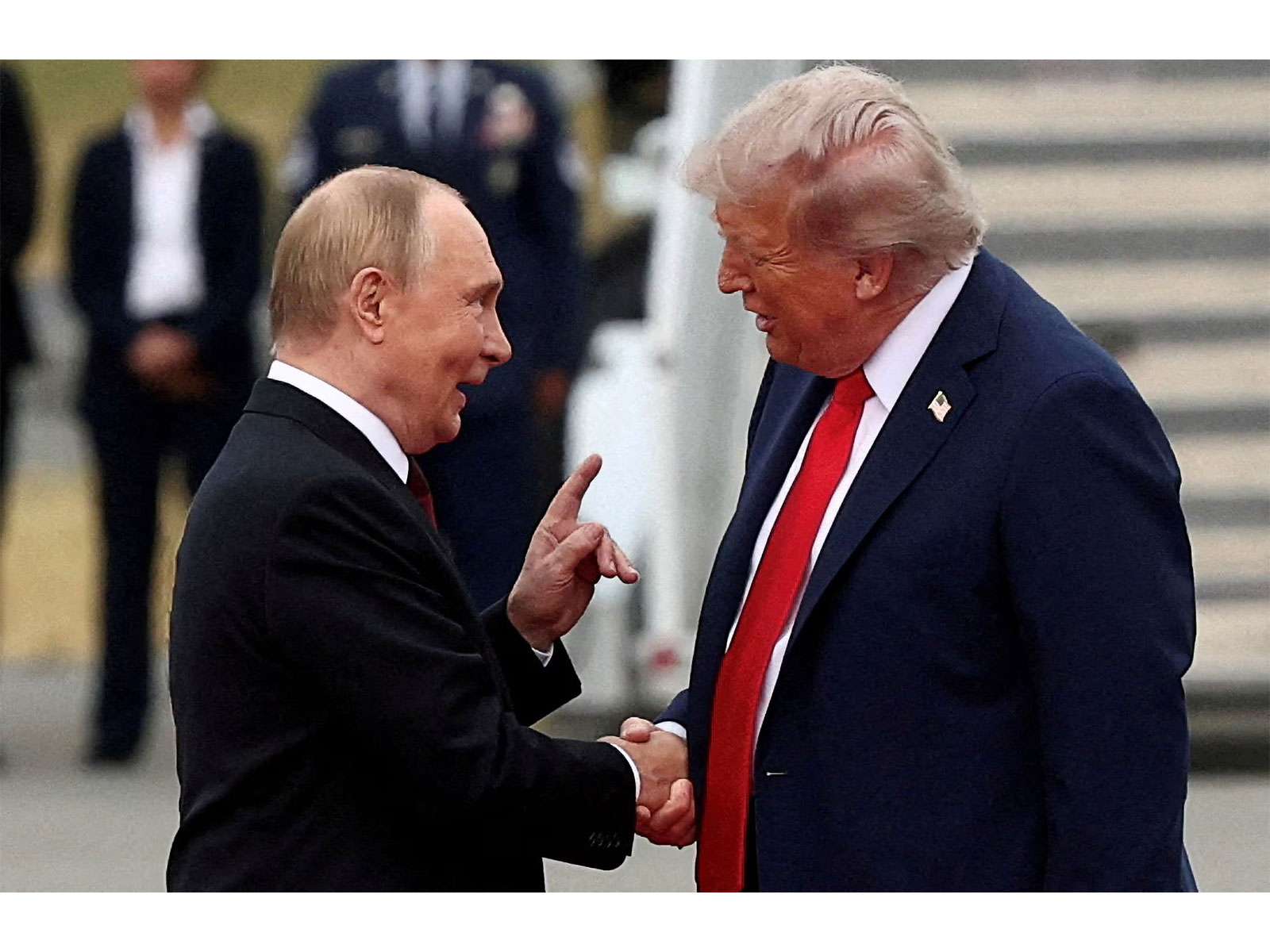 US President Donald Trump shakes hands with Russian President Vladimir Putin during their meeting in Anchorage, Alaska. (File Photo/Reuters)