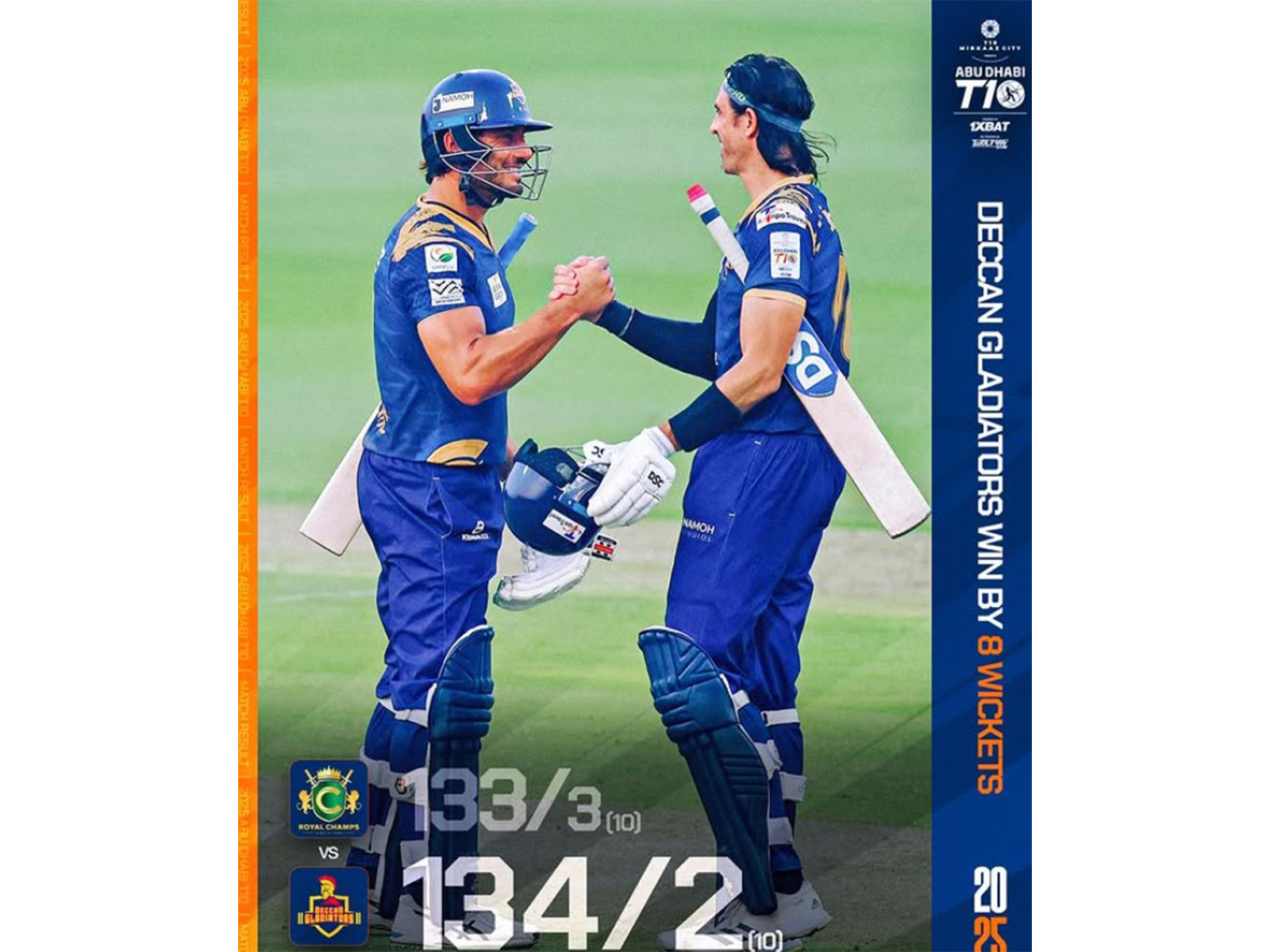 David Wiise and Marcus Stoinis. (Photo: Abu Dhabi T10 Instagram)