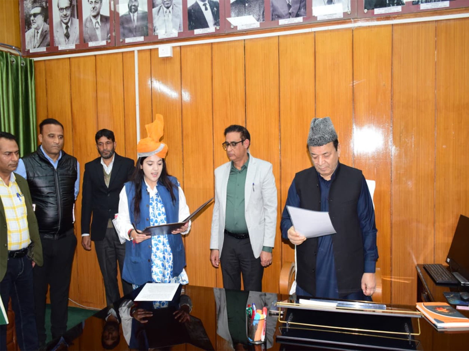Devyani Rana takes oath as MLA of Nagrota in Jammu. (Photo/ANI)