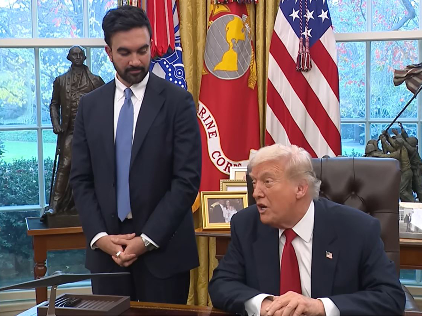 US President Donald Trump and New York City Mayor-elect Zohran Mamdani during their meeting at the White House in Washington, DC. (Image Source: The White House/YouTube)