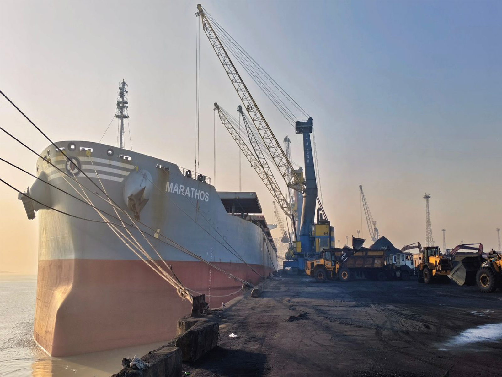 Vessel M V MARATHOS at Kandla port (Photo/Port Wings @portwings)