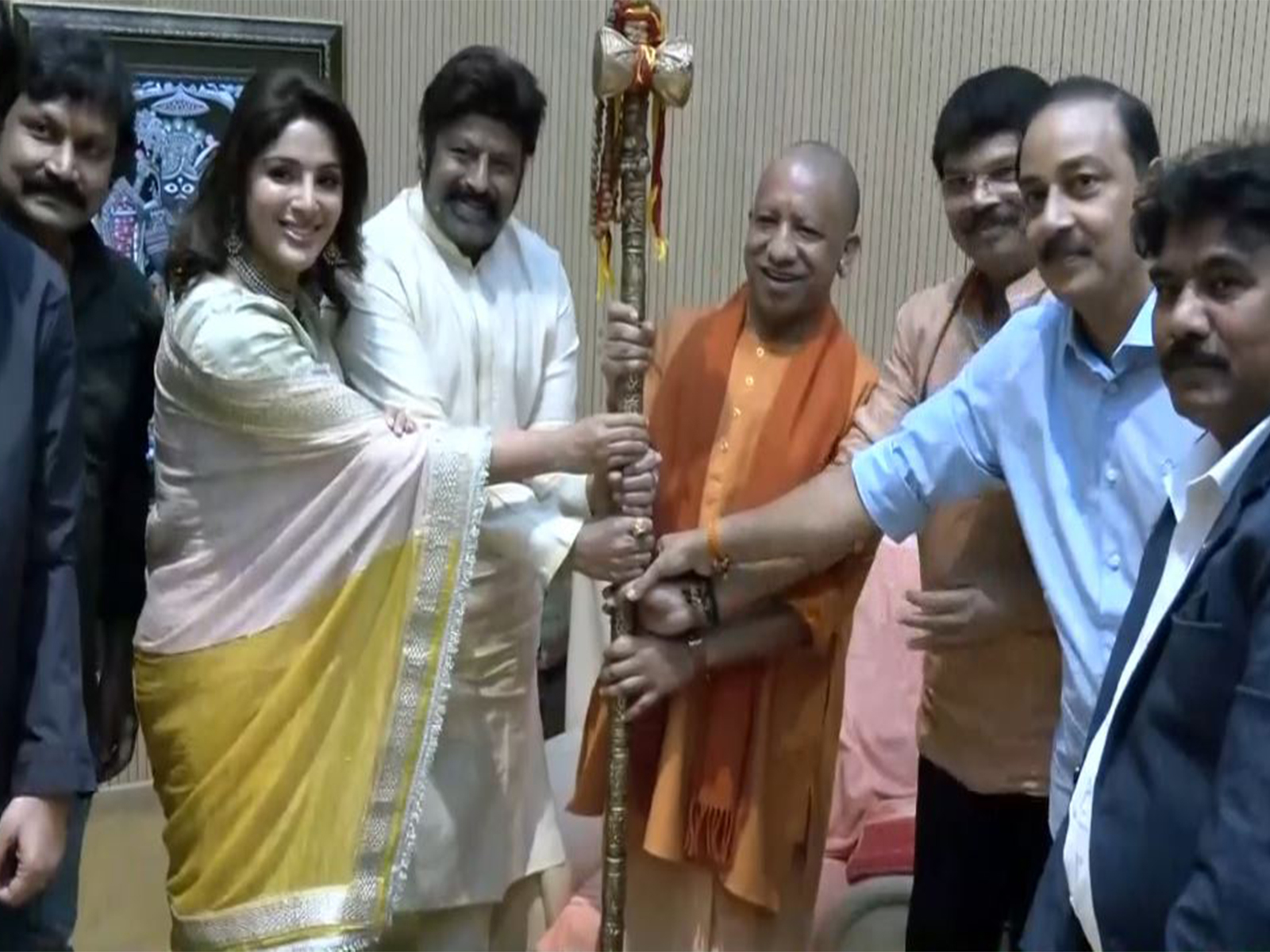 Akhanda 2 cast with Yogi Adityanath (Photo: ANI)
