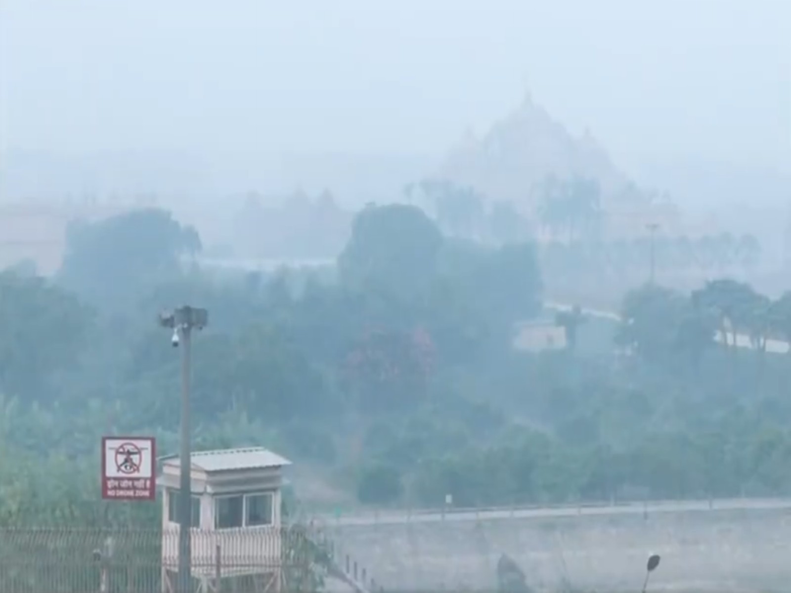 Visuals from near Akshardham Temple on Monday morning. (Photo/ANI)
