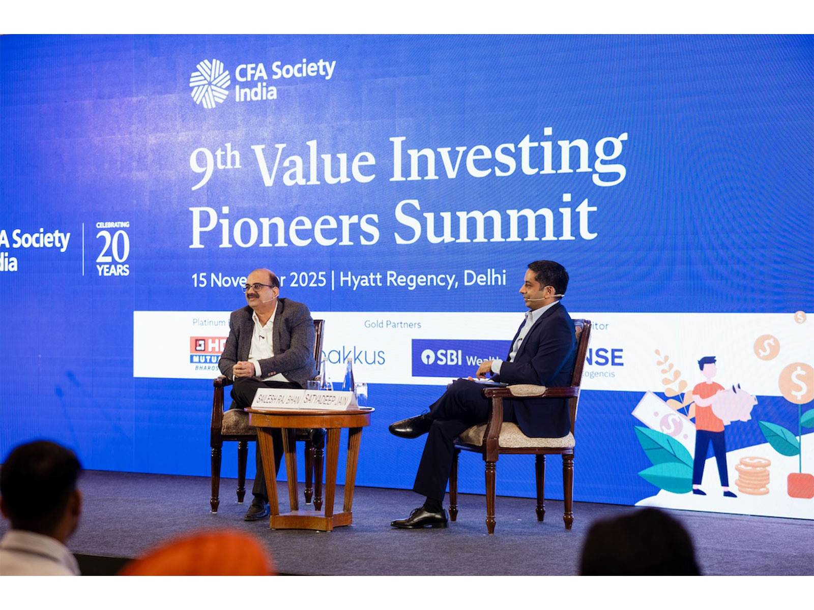 Left: Sailesh Raj Bhan, CIO - Equities, Nippon Life India Asset Management; Right: Satyadeep Jain, Ambit Private Limited at the 9th Value Investing Pioneers Summit