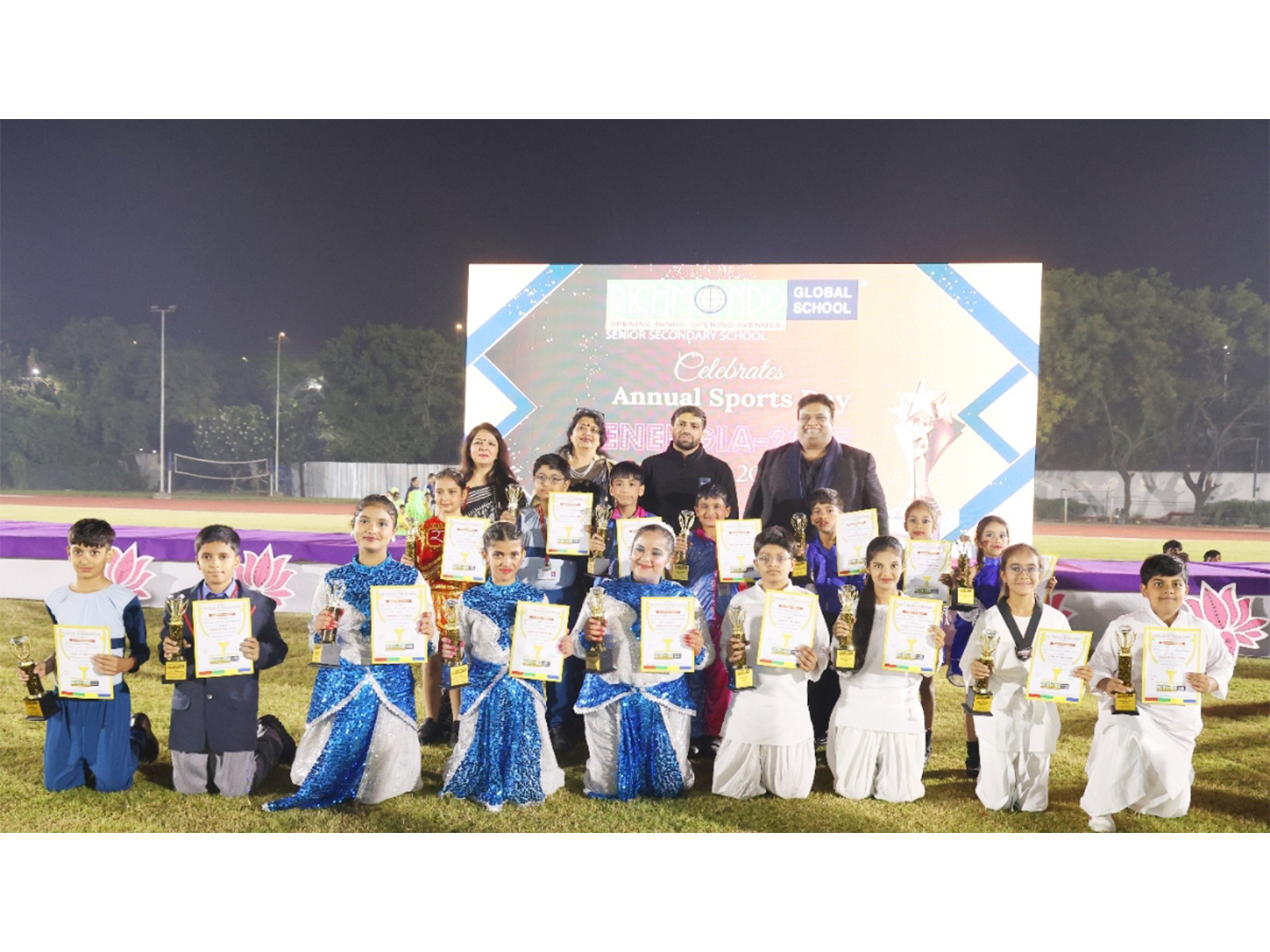Olympian Ravi Kumar Dahiya praised the Richmondd Global School Students at Annual Sports Day Celebrations  "ENERGIA-2025" in Thyagraj Stadium