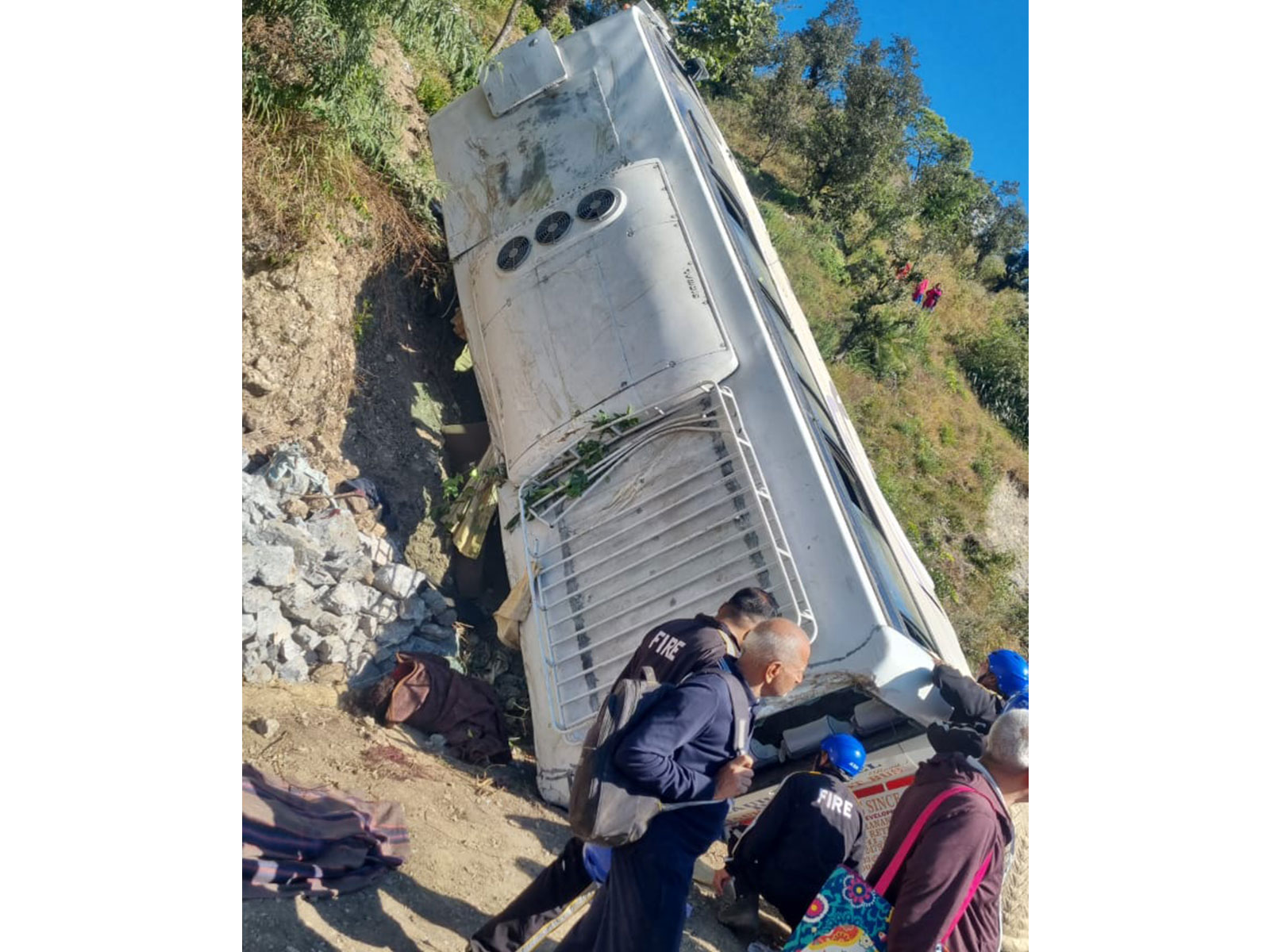 Bus falls into 870 metre gorge in Theri Garhwal district (Photo/ANI)