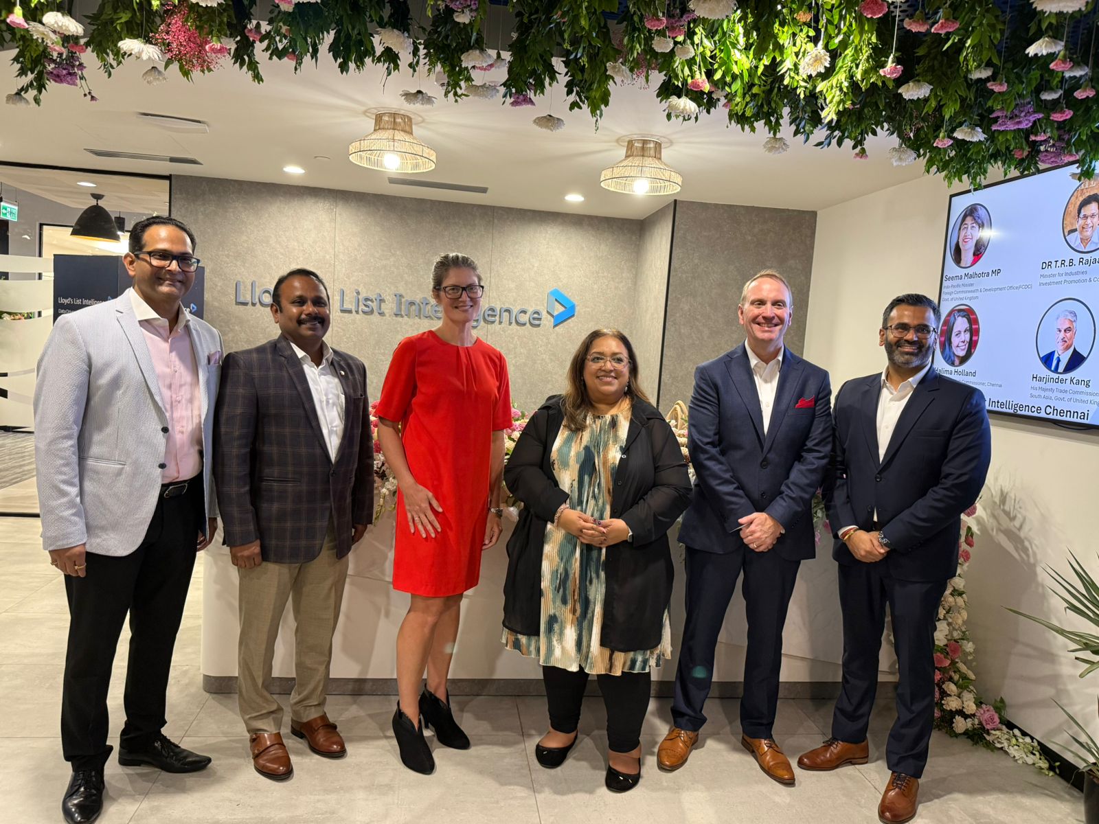 Leaders from Cushman & Wakefield and Lloyd's List Intelligence (LLI) at the launch of the LLI Centre of Excellence in Chennai