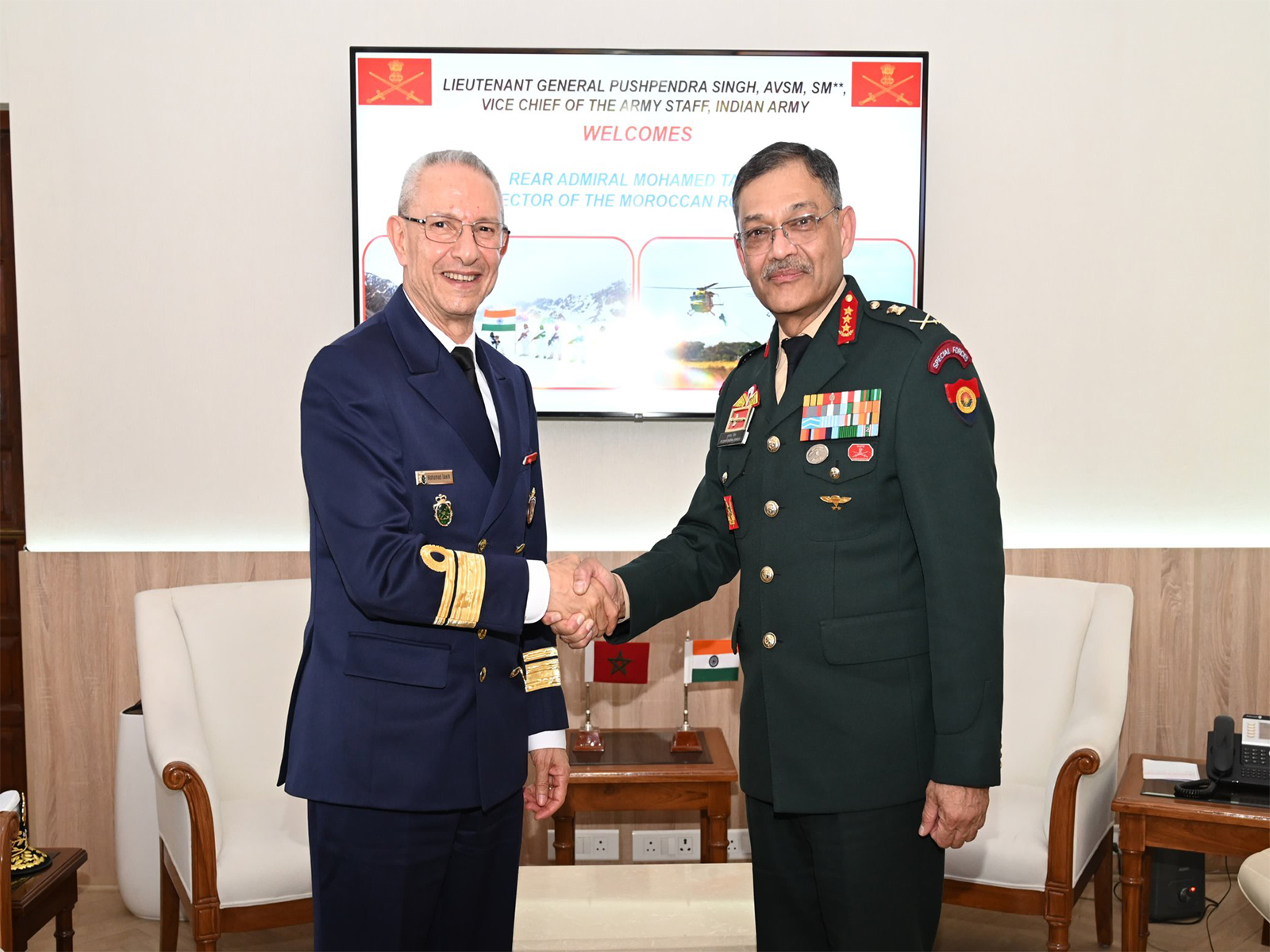 Moroccan Navy Inspector meets Vice Chief of Army Staff (Photo:X/@adgpi)