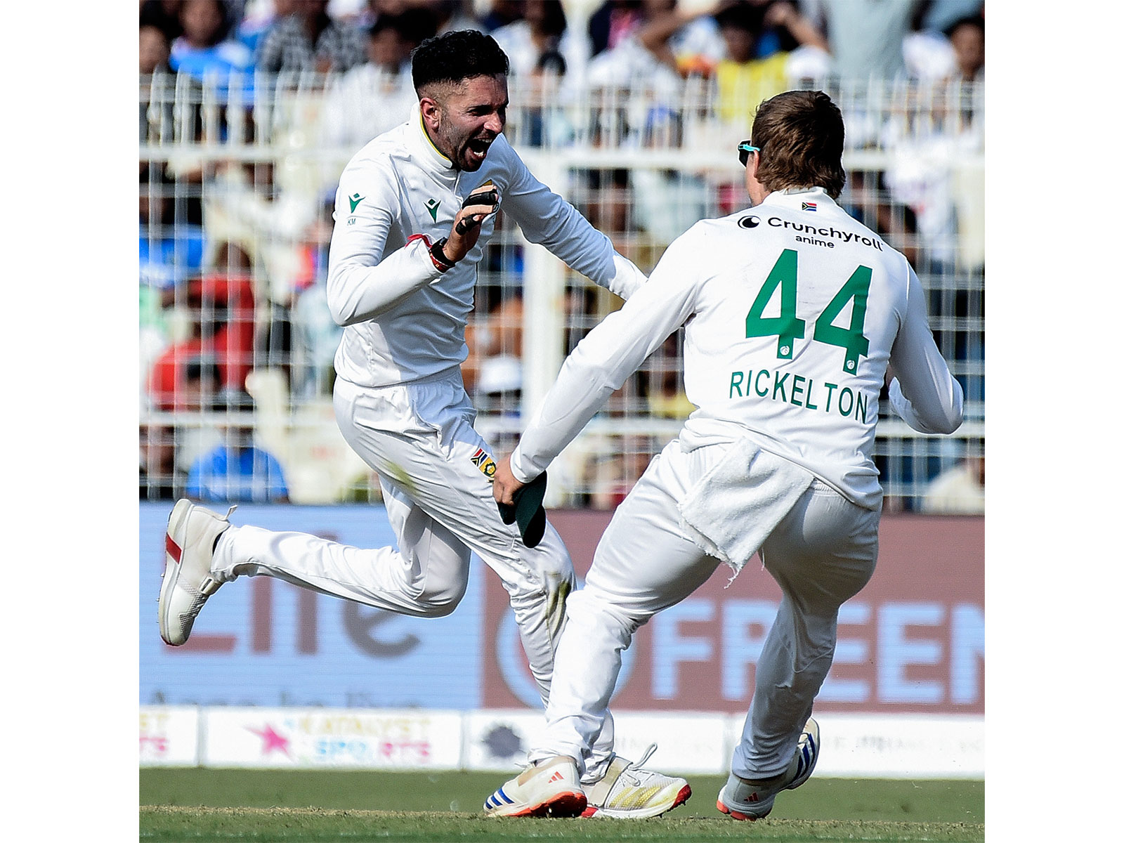Keshav Maharaj celebrating (Photo: ANI)
