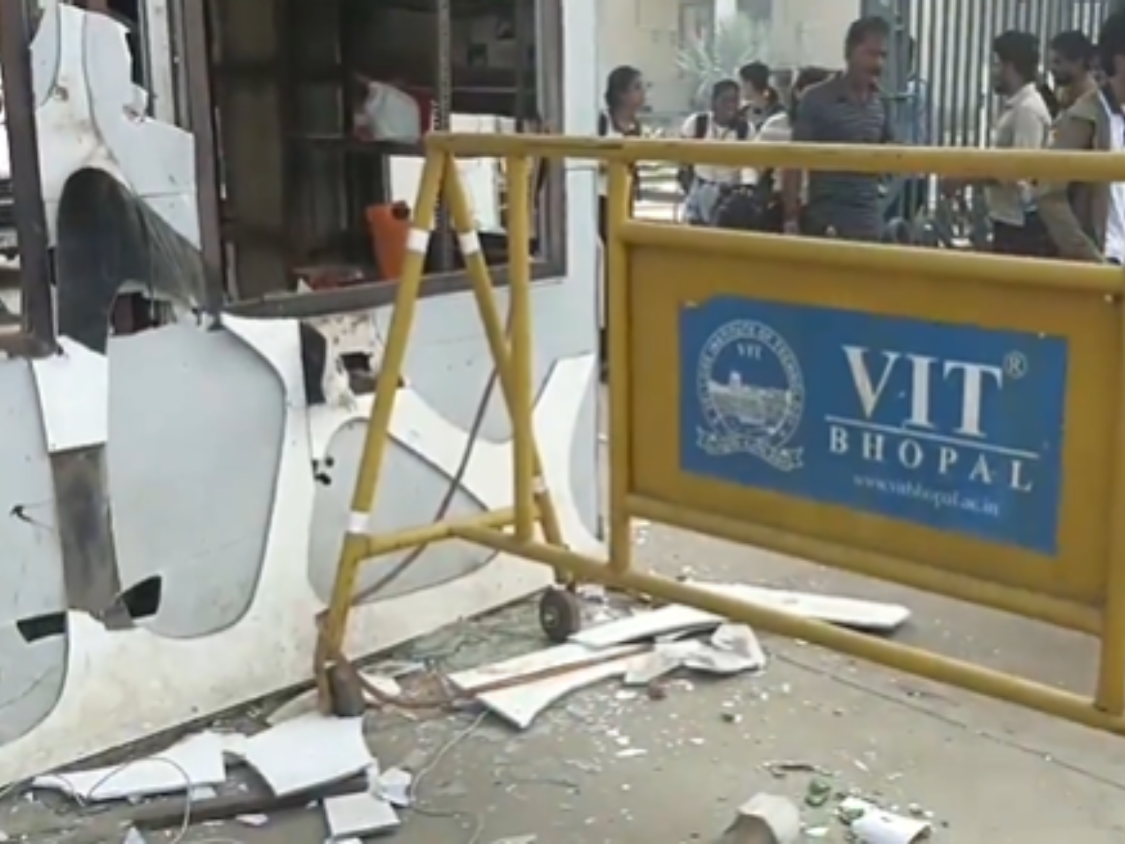 Vandalised college property (Photo / ANI)