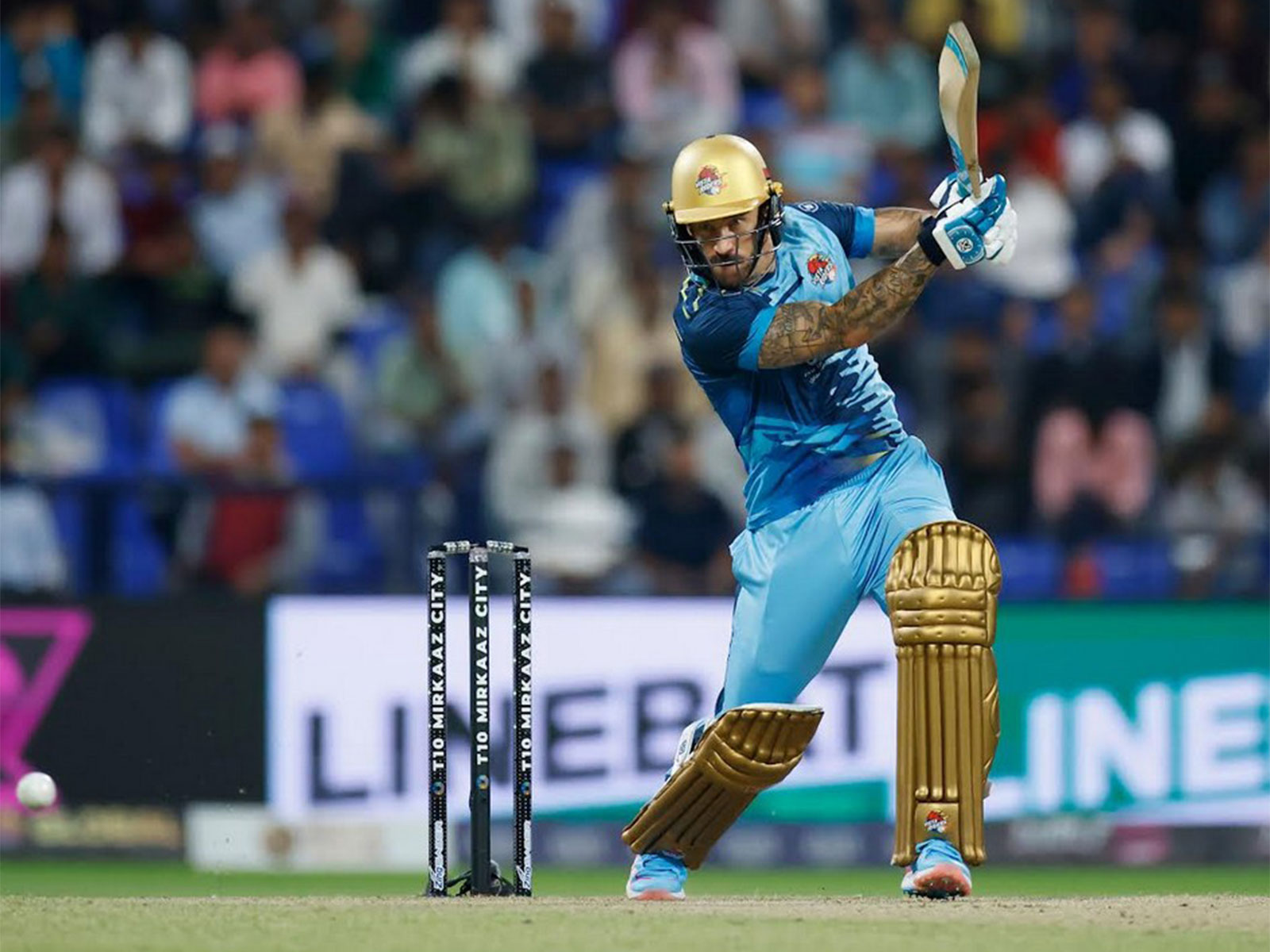 Vista Riders' Faf du Plessis in action during Abu Dhabi T10 league (Image: Abu Dhabi T10 media)
