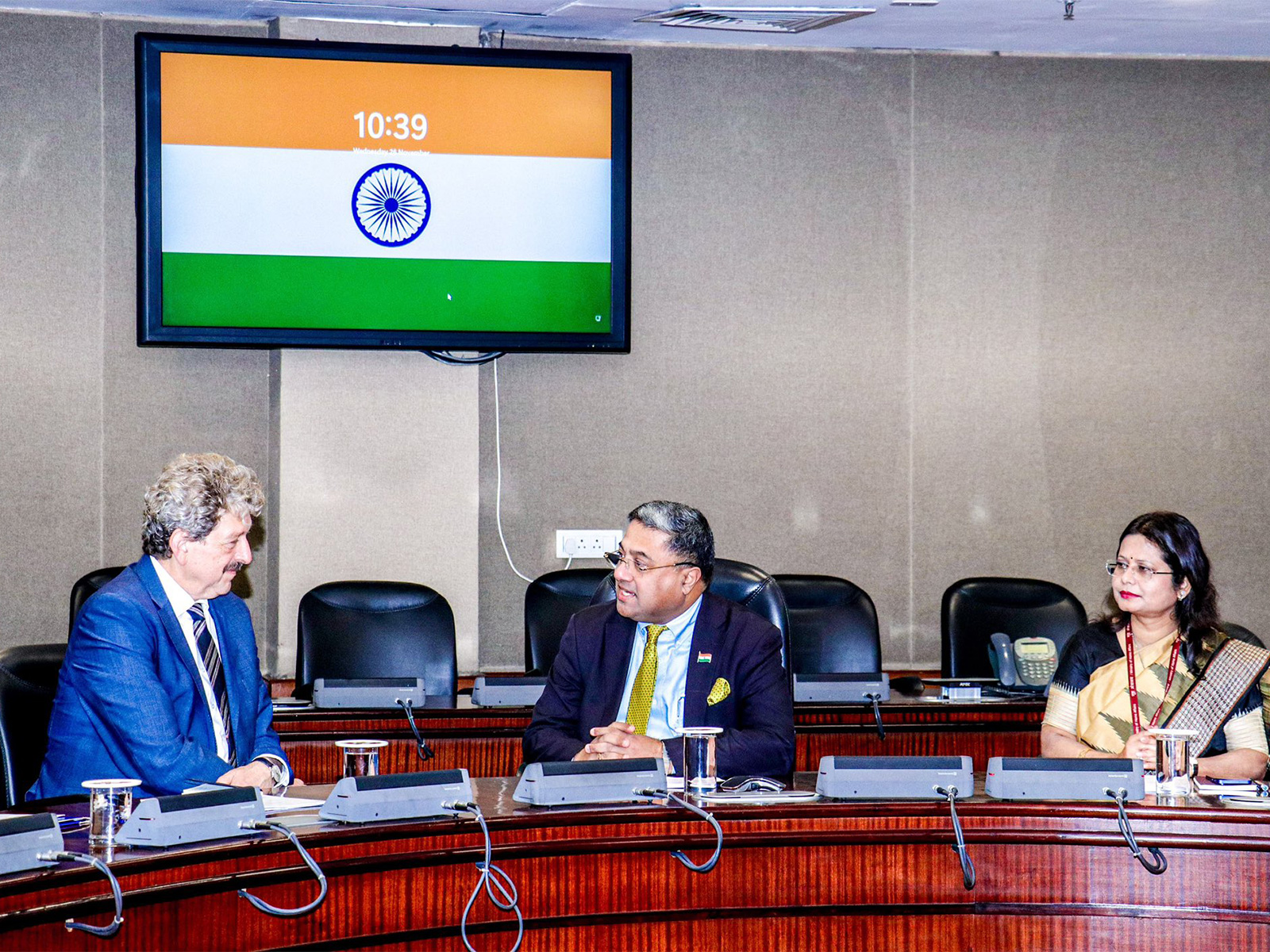 Secretary (West) Sibi George holds talks with a visiting delegation from Slovenia  (Photo:X/@MEAIndia)