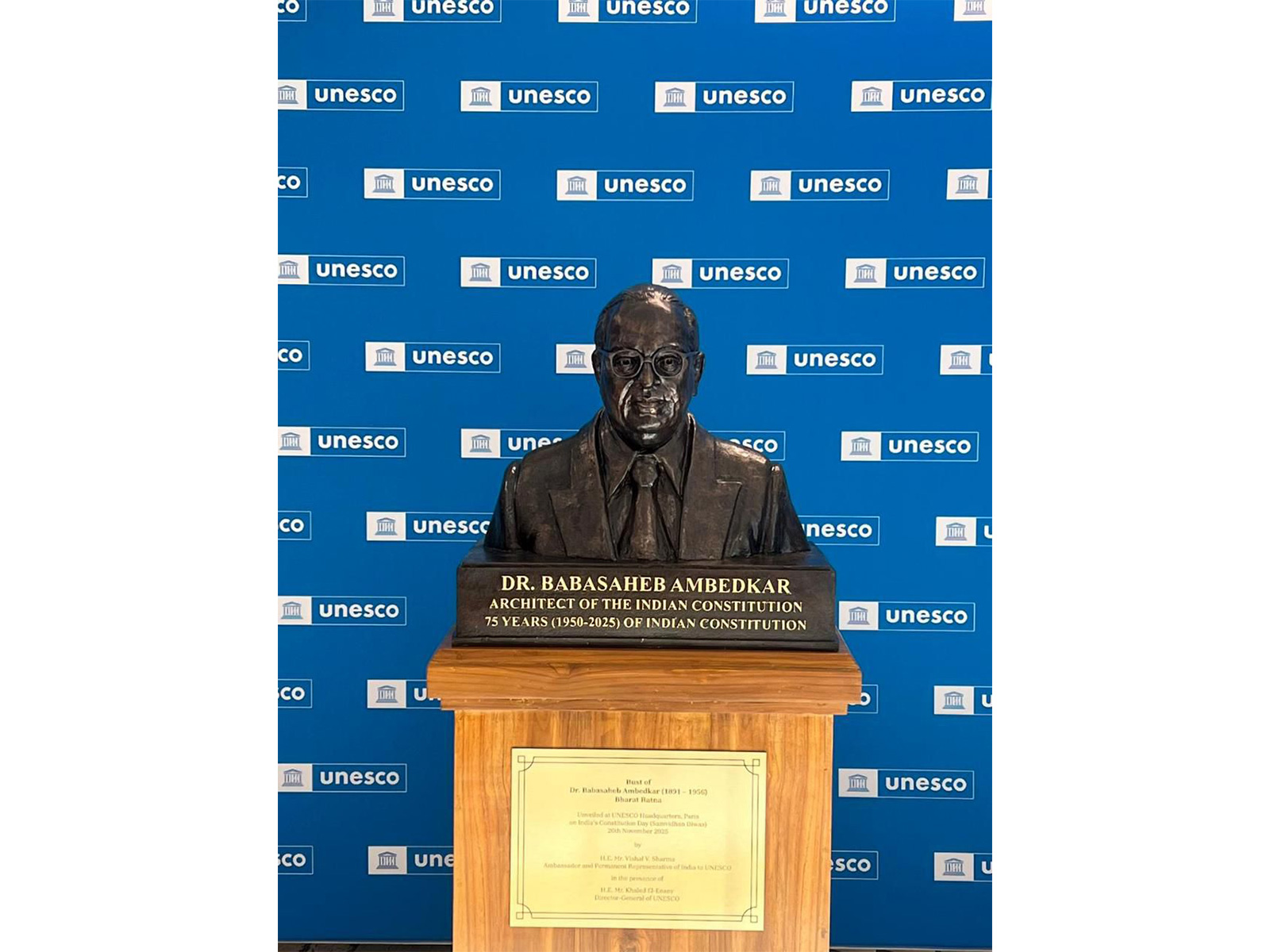 Dr Babasaheb Ambedkar's bust unveiled in UNESCO Headquarters, Paris (Photo/X/@narendramodi)