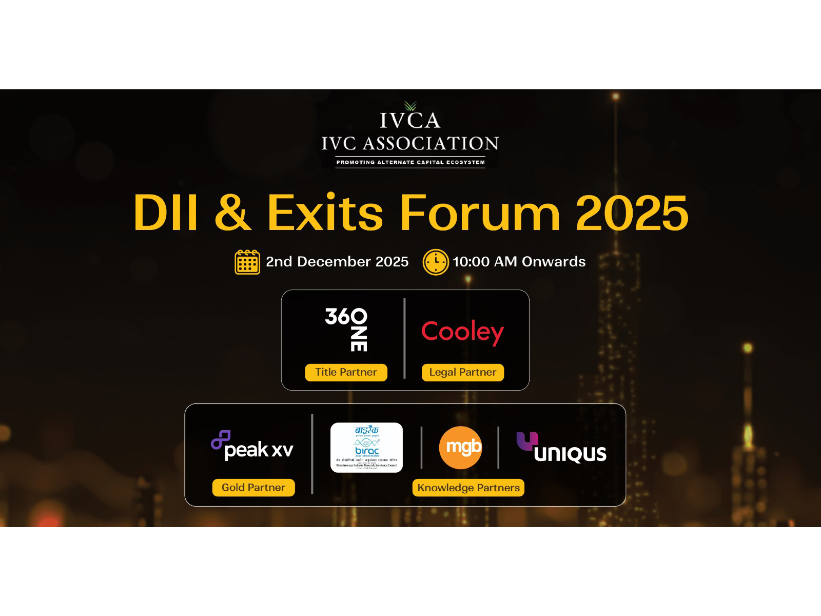IVCA's DII & Exits Forum 2025 to Bring Policymakers and Investors Together to Deepen India's Domestic Capital Base