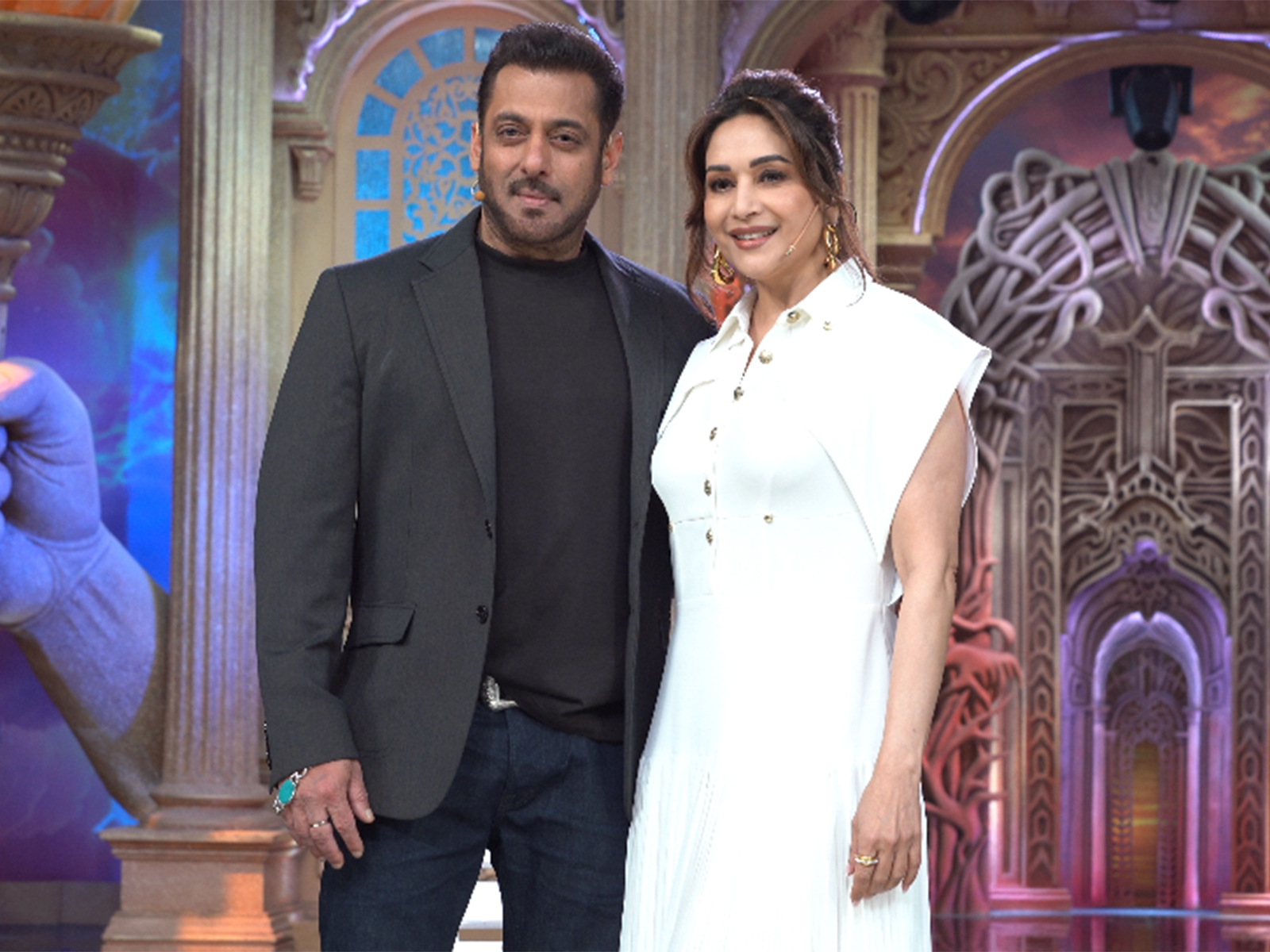Stars Madhuri Dixit Nene and Salman Khan (Image source: ANI)