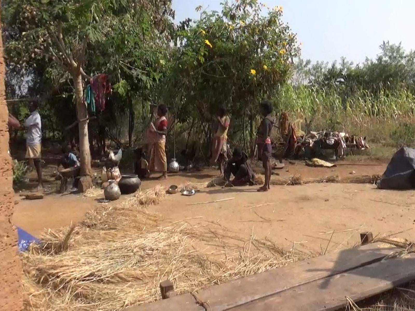 Family members of Lita and Karami Murmu in Mayurbhanj, Odisha. (Photo/ANI)