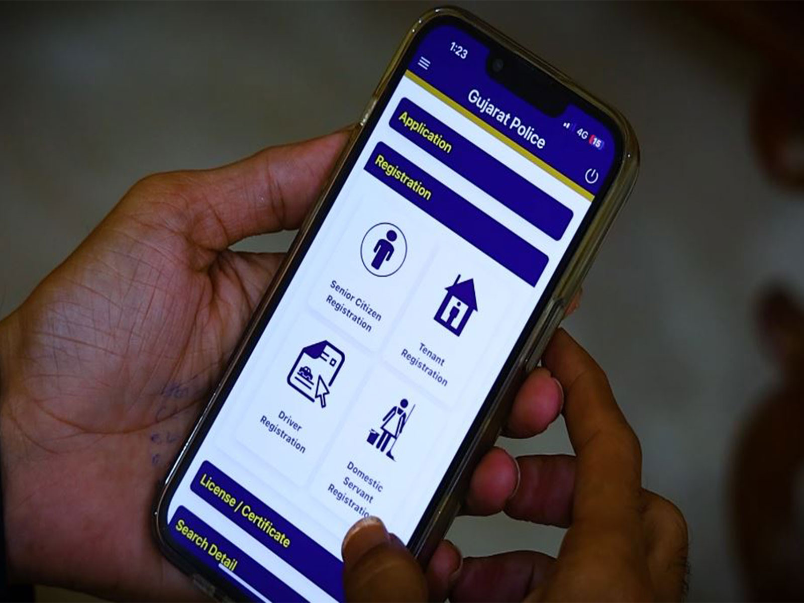 Gujarat's i-Pragati platform enables citizens to receive real-time FIR and case updates through SMS. (Photo/Gujarat Govt)