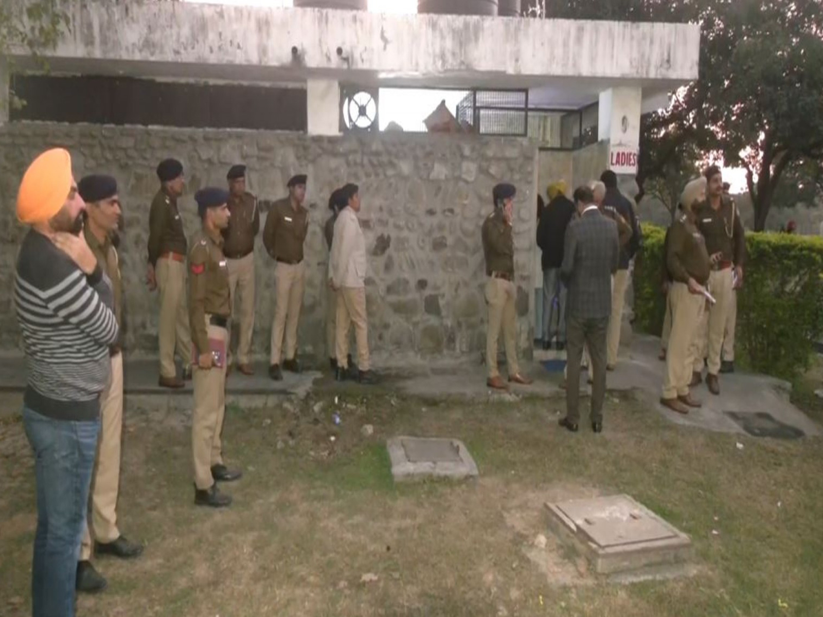 Police and forensic teams at a scene in Chandigarh where a woman was found dead  (Photo/ANI)
