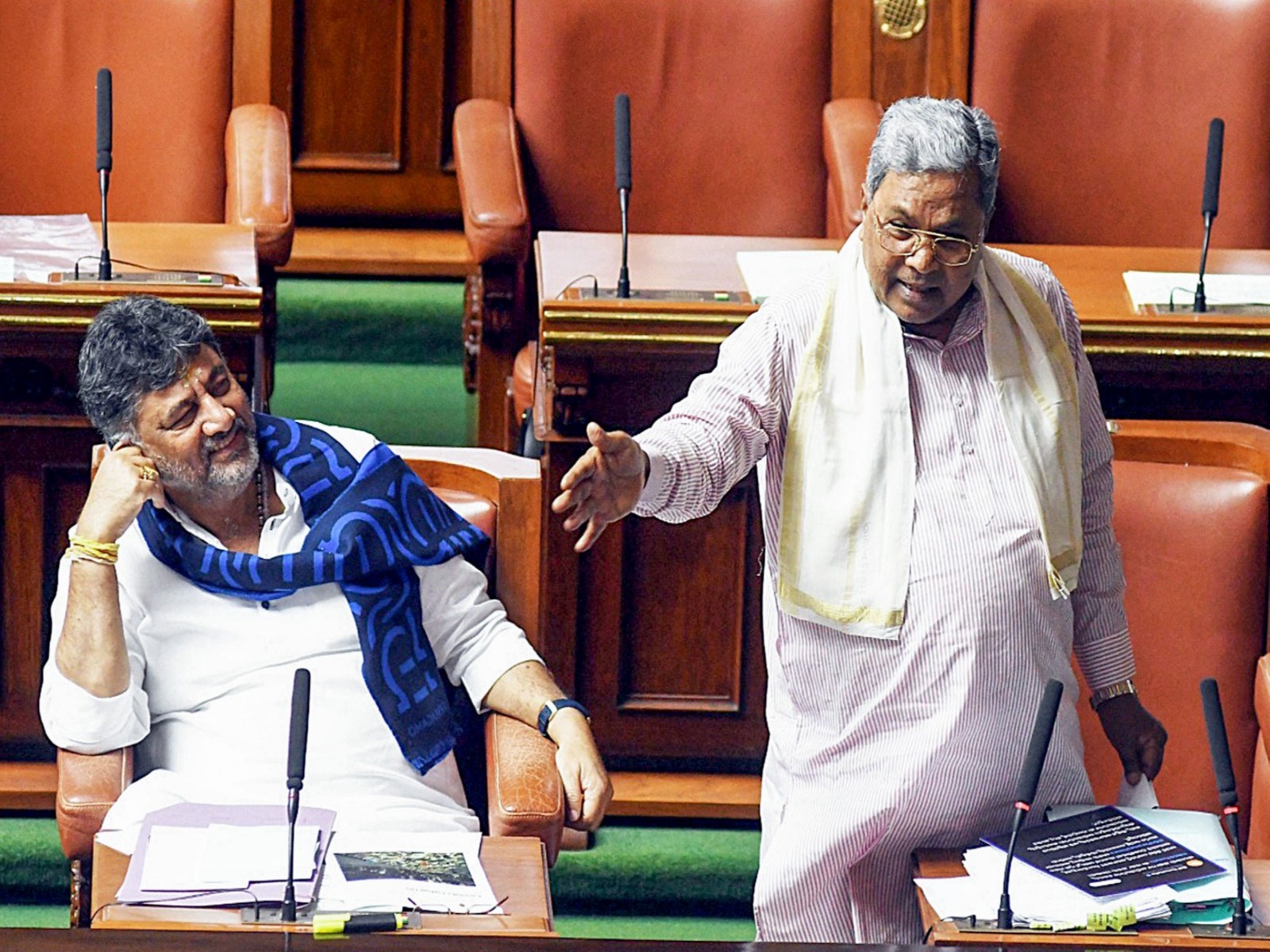 Karnataka Deputy Chief Minister DK Shivakumar and Chief Minister Siddaramaiah (Photo/ANI)