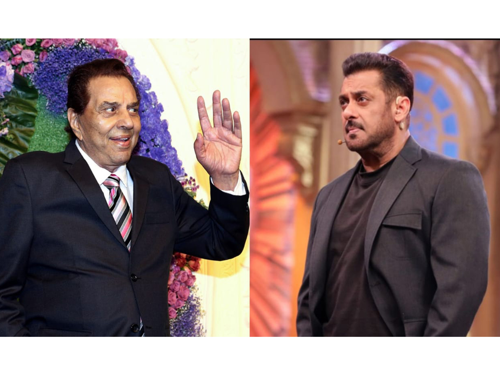 Salman Khan (R) Dharmendra (L) (Photo/Instagram/@jiohotstarreality, File Photo/ANI)
