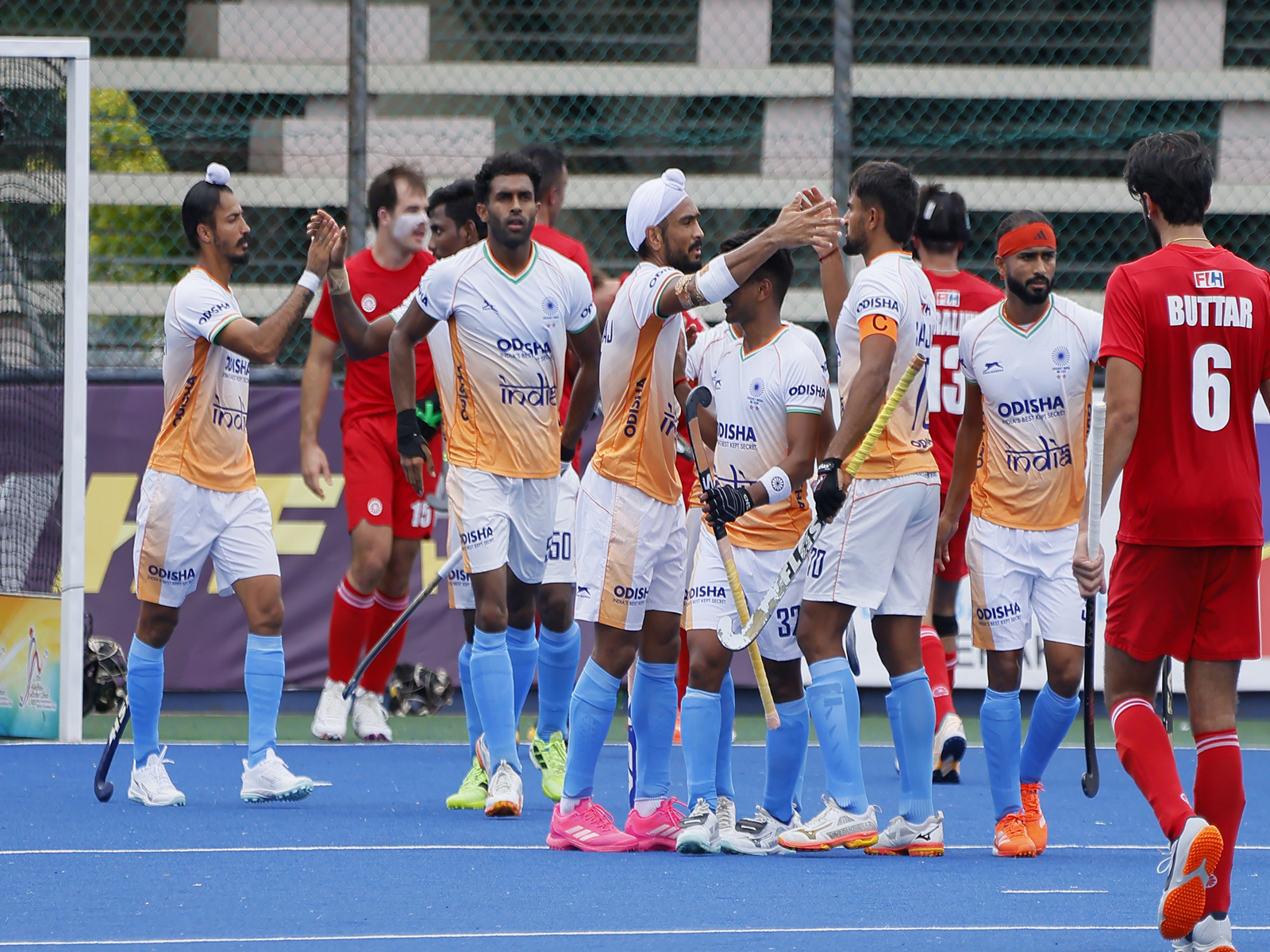 India hockey team celebrate after beating Canada (Image: HI)