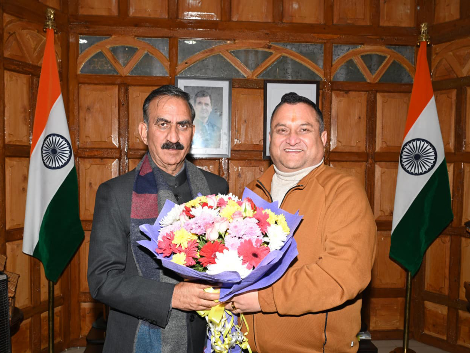 New HPCC Chief Vinay Kumar with Himachal CM Thakur Sukhvinder Singh Sukhu in Shimla. (Photo/CMO)