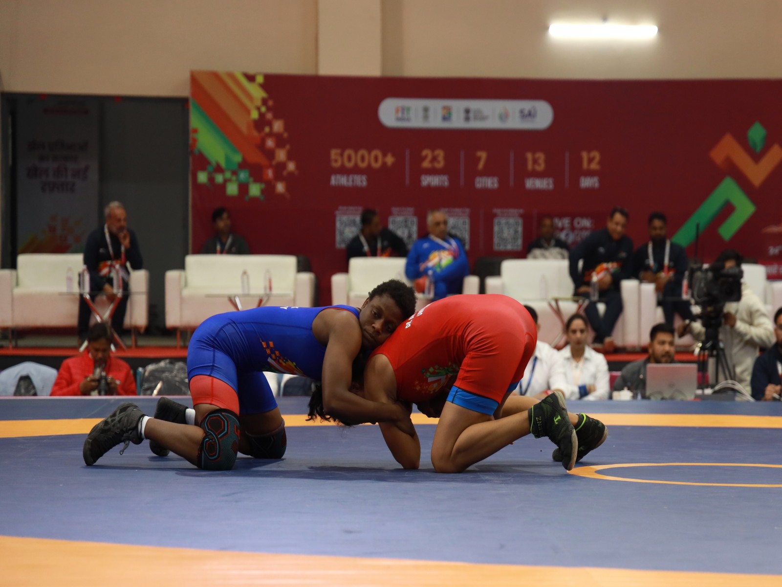 Wrestler Shalina Sayer in action during Khelo India University Games 2025 (Image: SAI media)