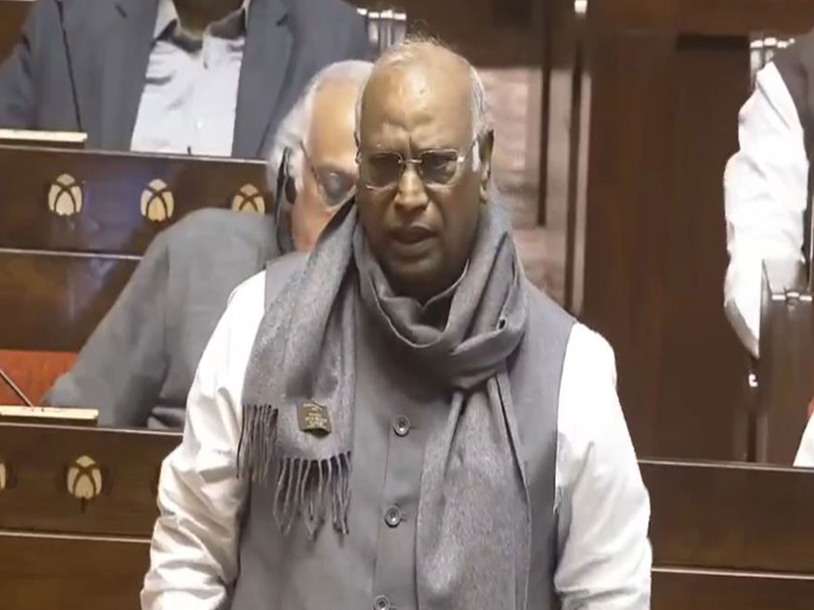  Congress President Mallikarjun Kharge (Photo/X@sansad_tv) 