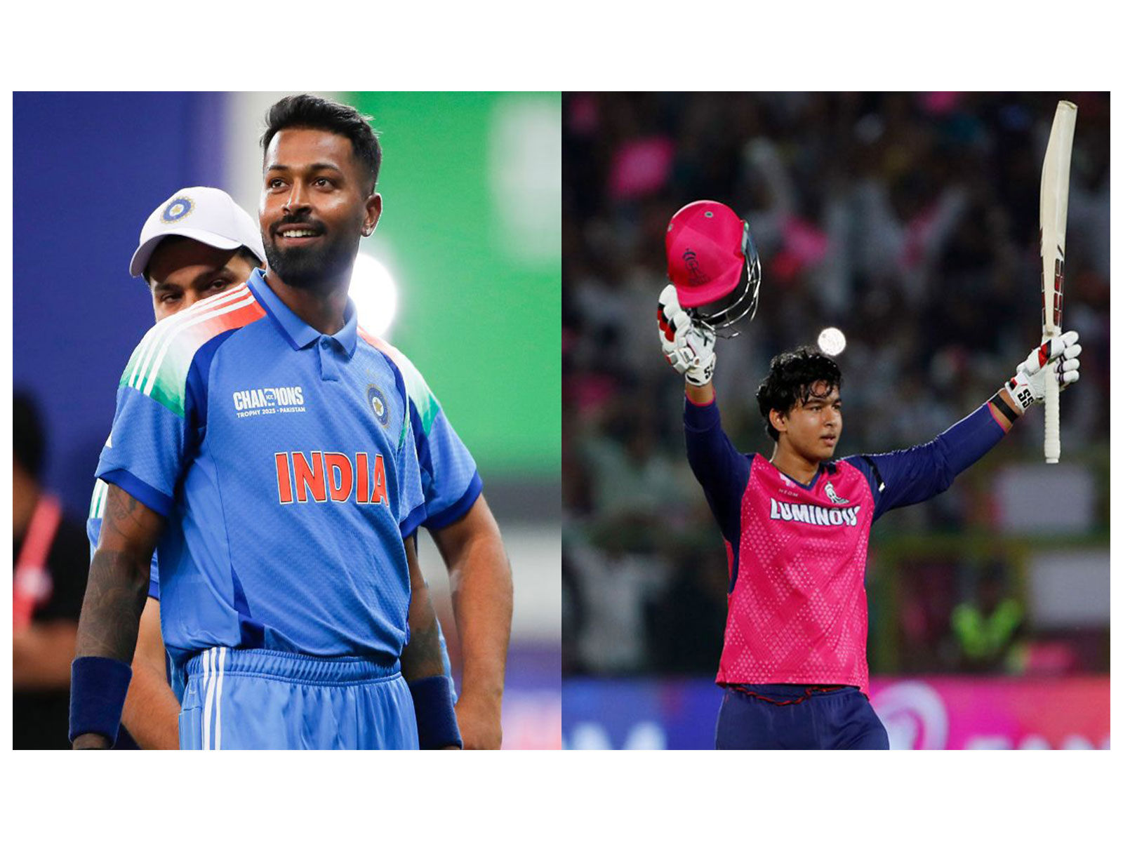 Hardik Pandya and Vaibhav Suryavanshi. (Photo/ANI) 