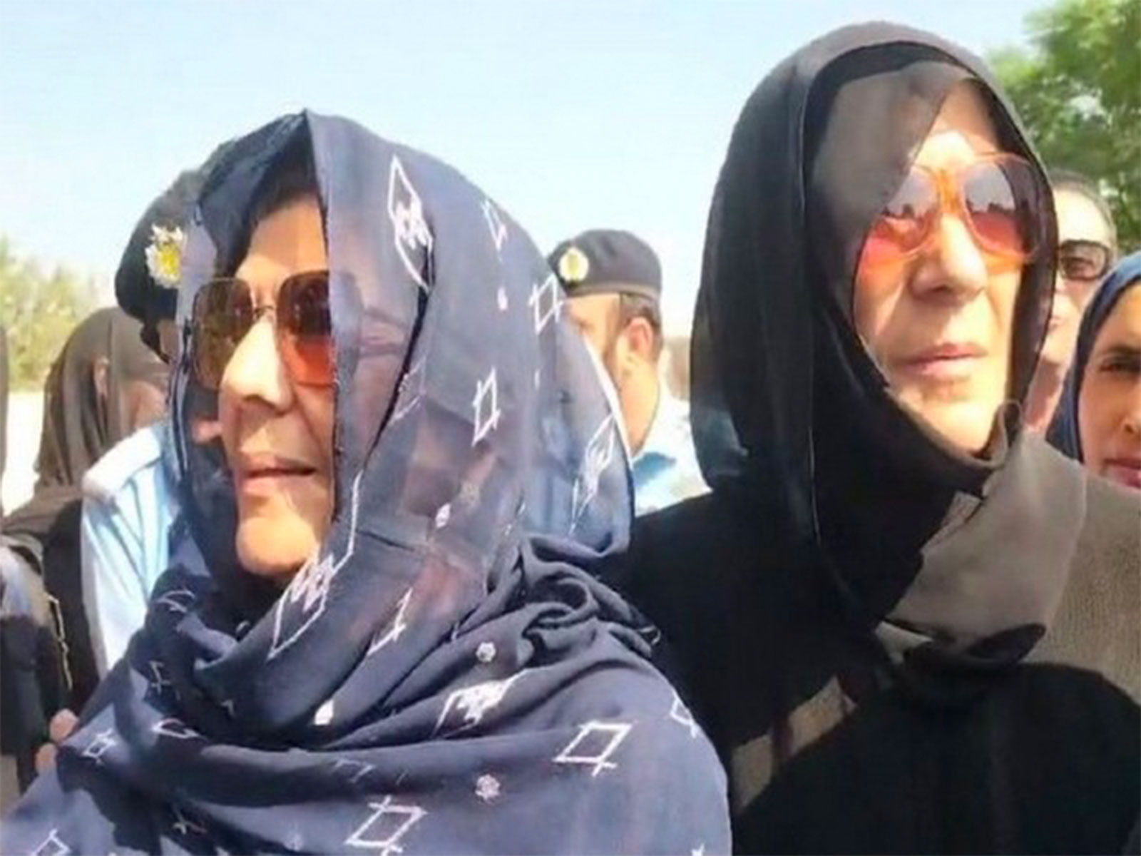 Aleema Khan and Uzma Khanum, sisters of incarcerated former Pakistan PM Imran Khan. (File Photo: X/@TanveerAslamPTI)