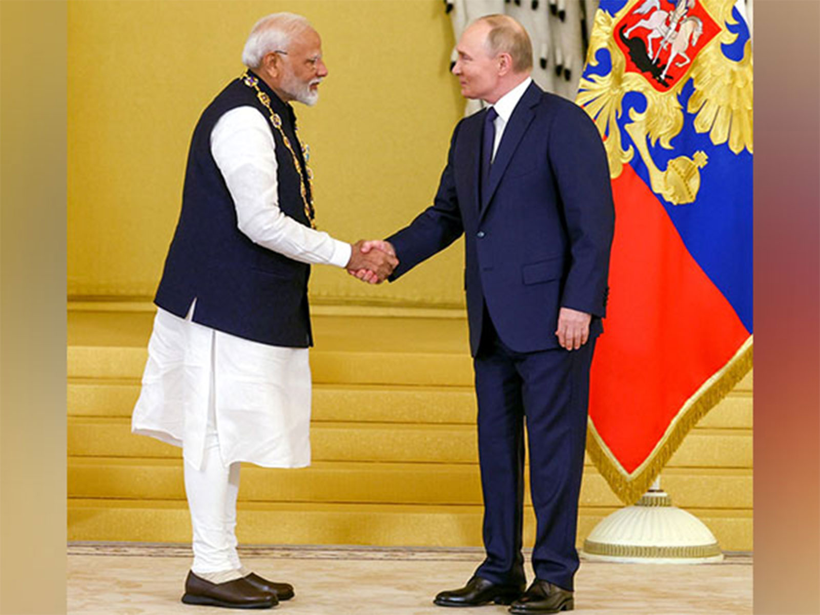 Prime Minister Narendra Modi with Russian President Vladimir Putin. (File Photo/ANI)