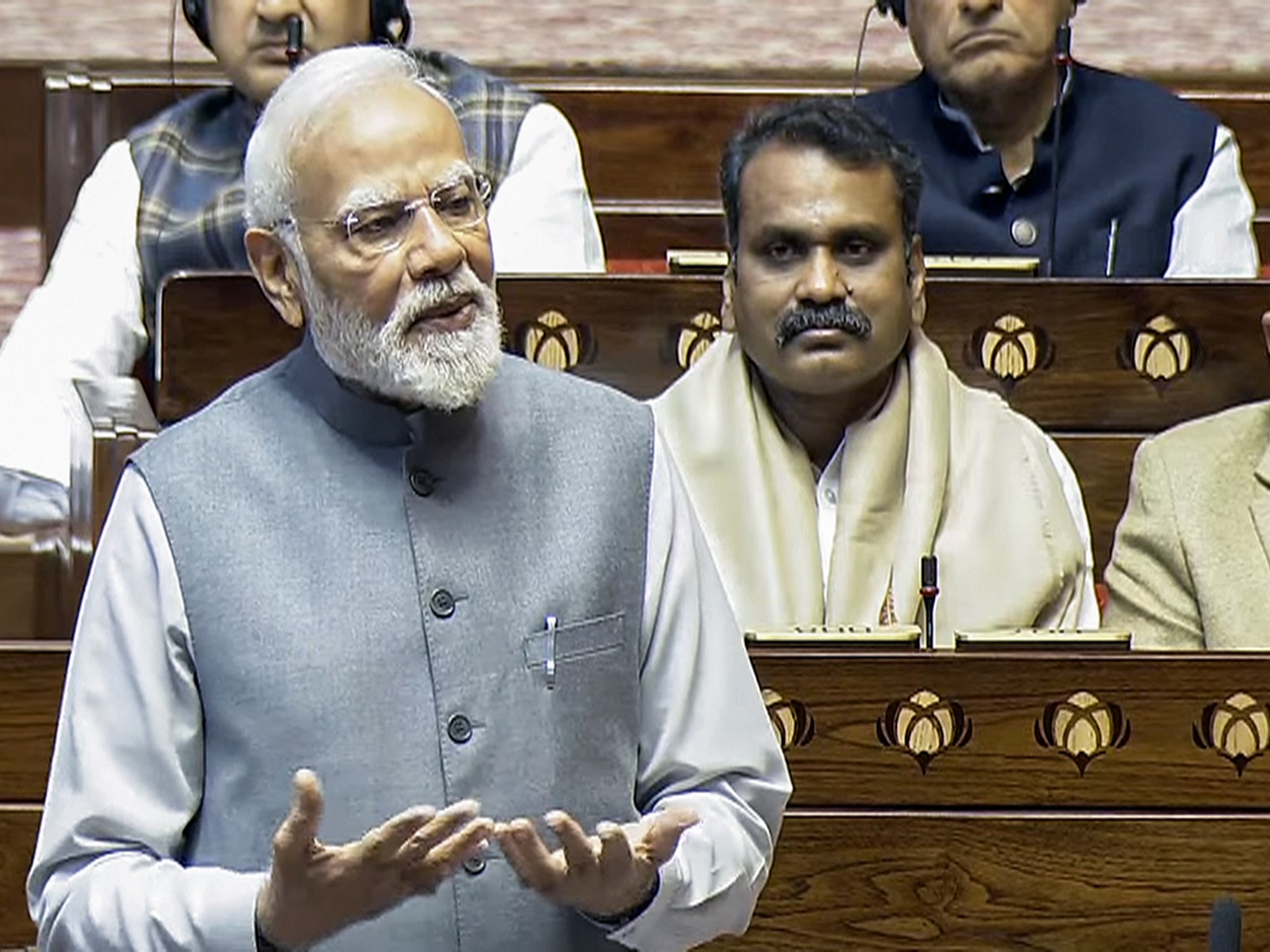 PM Narendra Modi in Rajya Sabha (Photo/ANI)