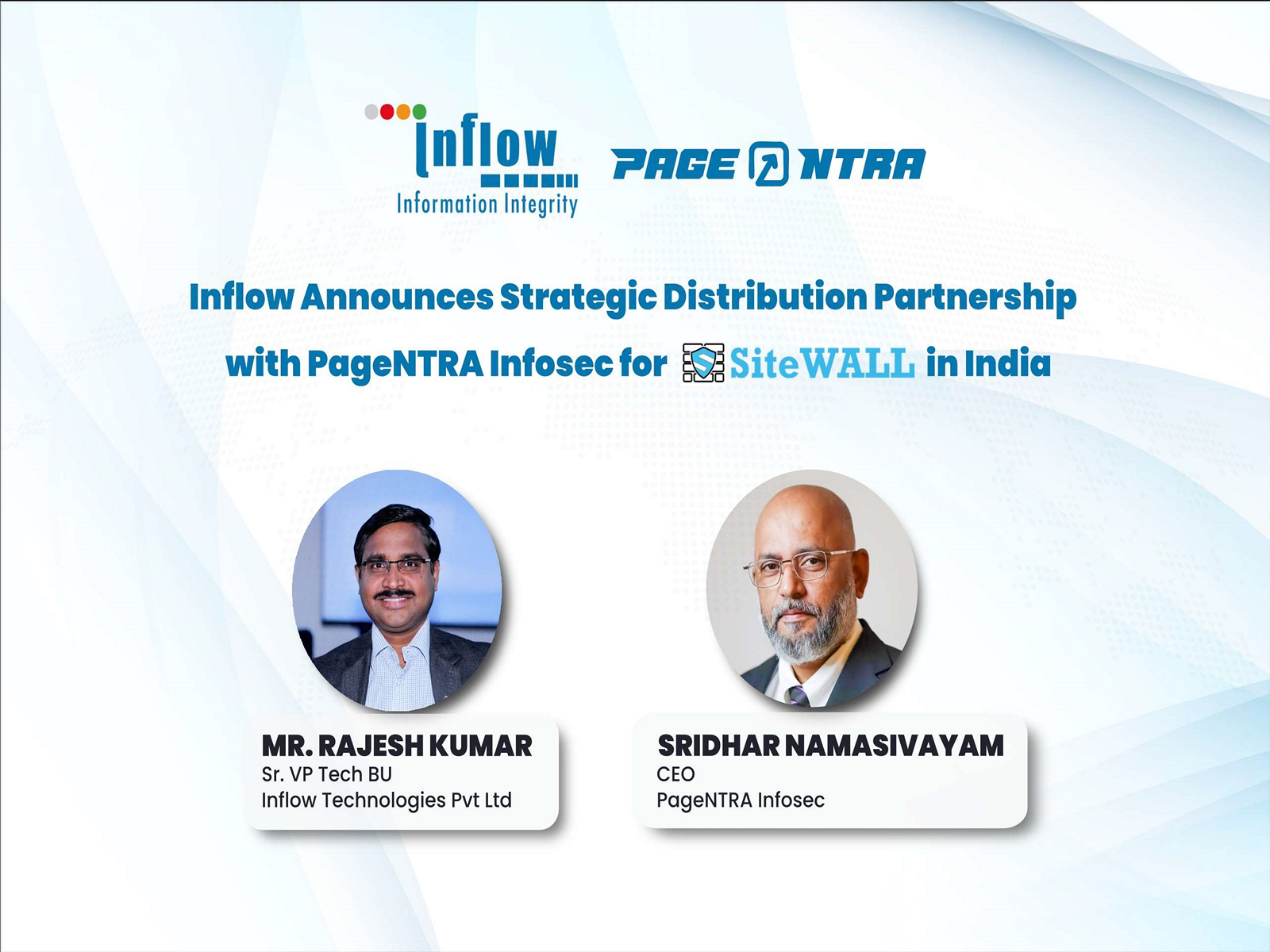 Inflow Technologies Announces Strategic Distribution Partnership with PageNTRA Infosec for SiteWALL WAF in India