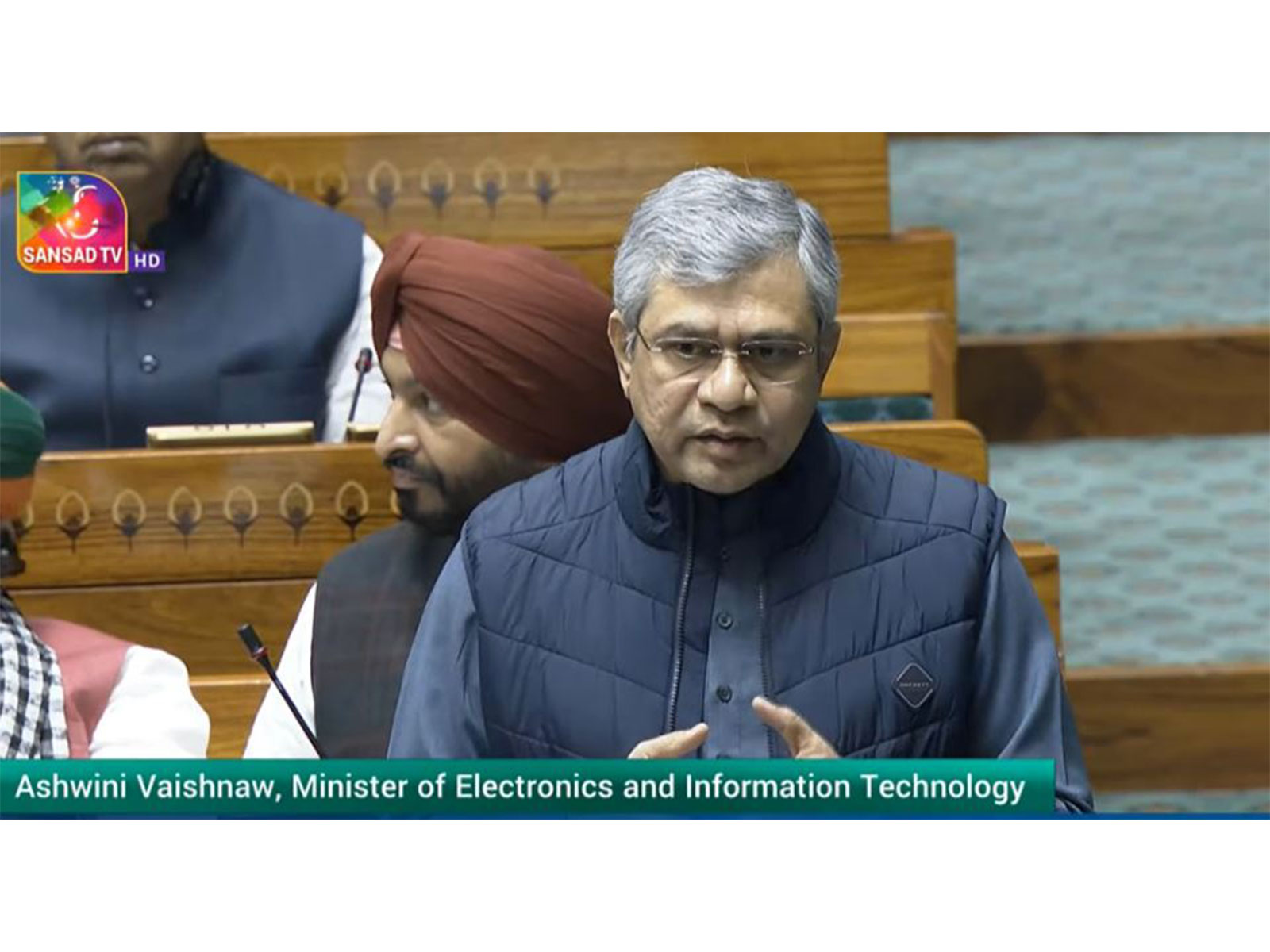Union Minister for Electronics and Information Technology, Ashwini Vaishnaw (Image: Sansad TV)
