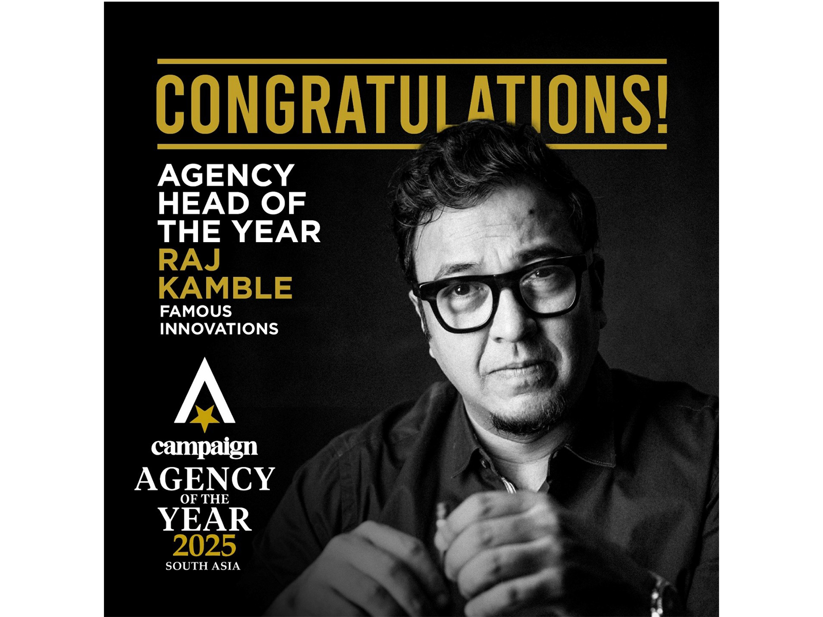 Ad veteran Raj Kamble receives highest honour at Campaign's Agency of the Year Awards 2025