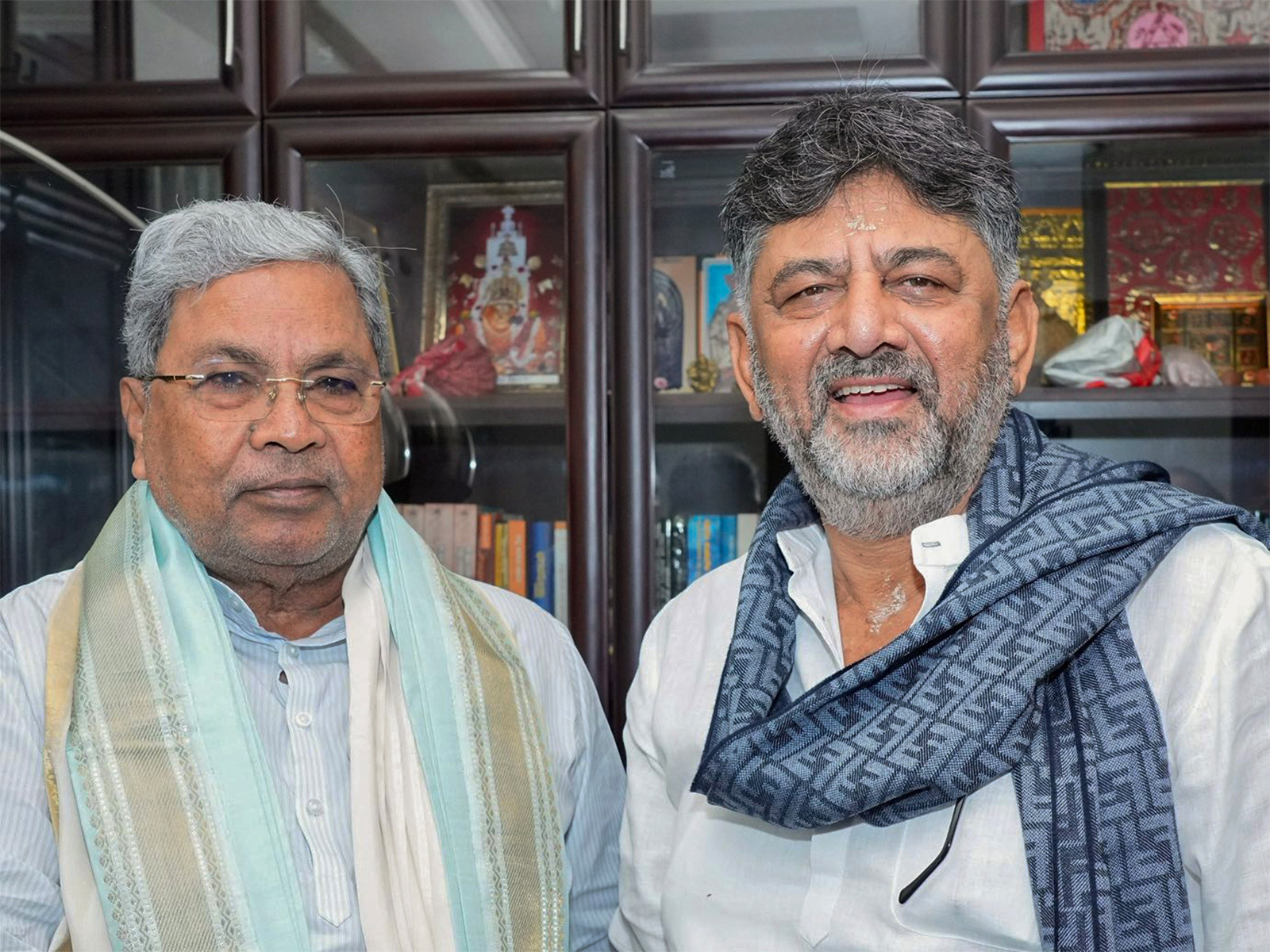 Karnataka Chief Minister Siddaramaiah with Deputy Chief Minister DK Shivakumar (File Photo/ANI)