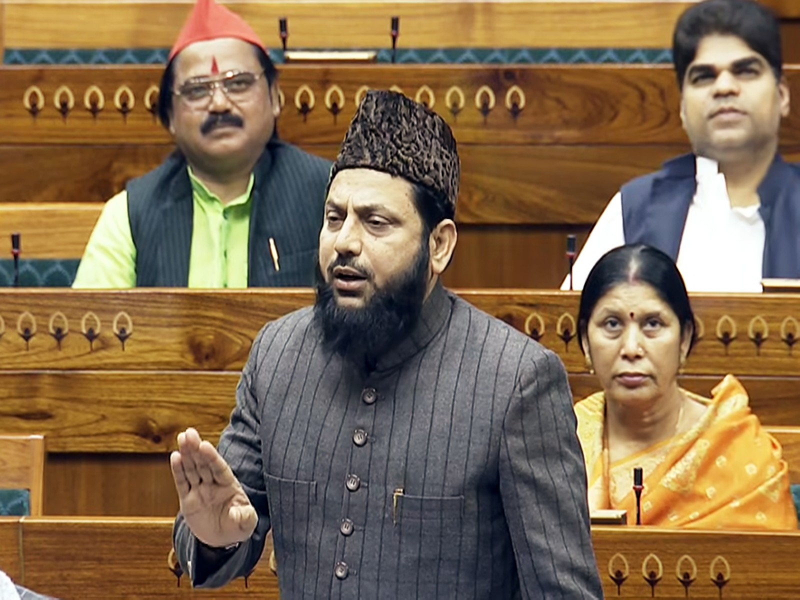 Samajwadi Party MP Mohibbullah Nadvi in Lok Sabha (Photo/ANI)