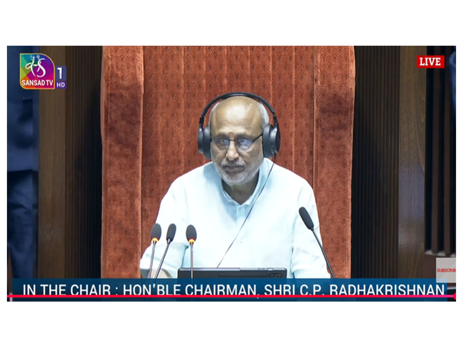 Vice President, Chairman CP Radhakrishnan (Photo/SansadTV)