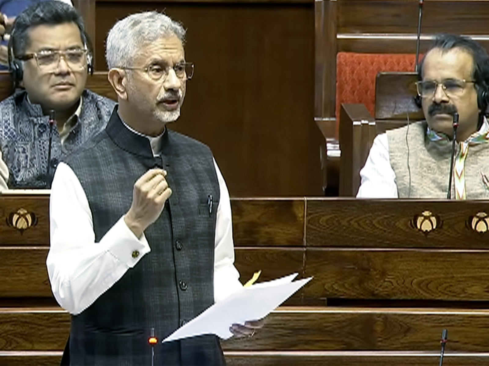EAM Jaishankar speaks in Rajya Sabha during the ongoing winter session of Parliament (Photo/Sansad TV)