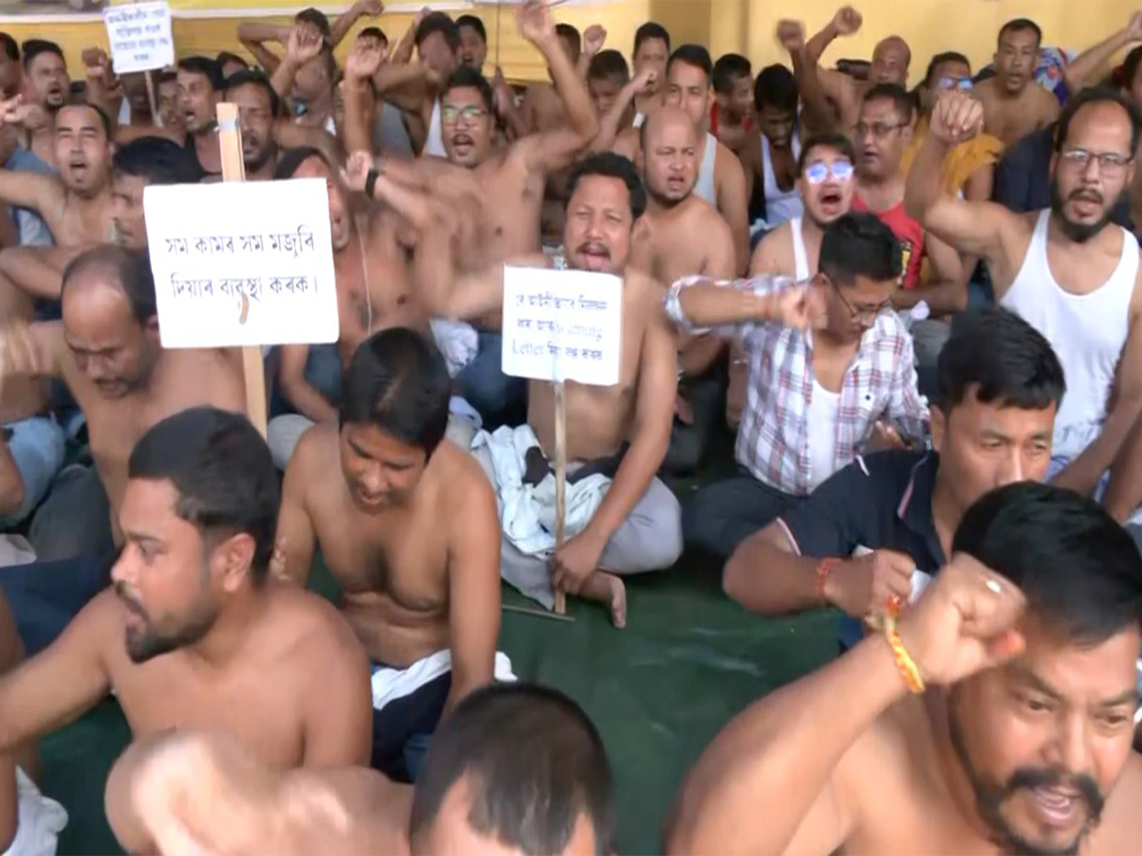 Visuals from the protest (Photo/ANI) 