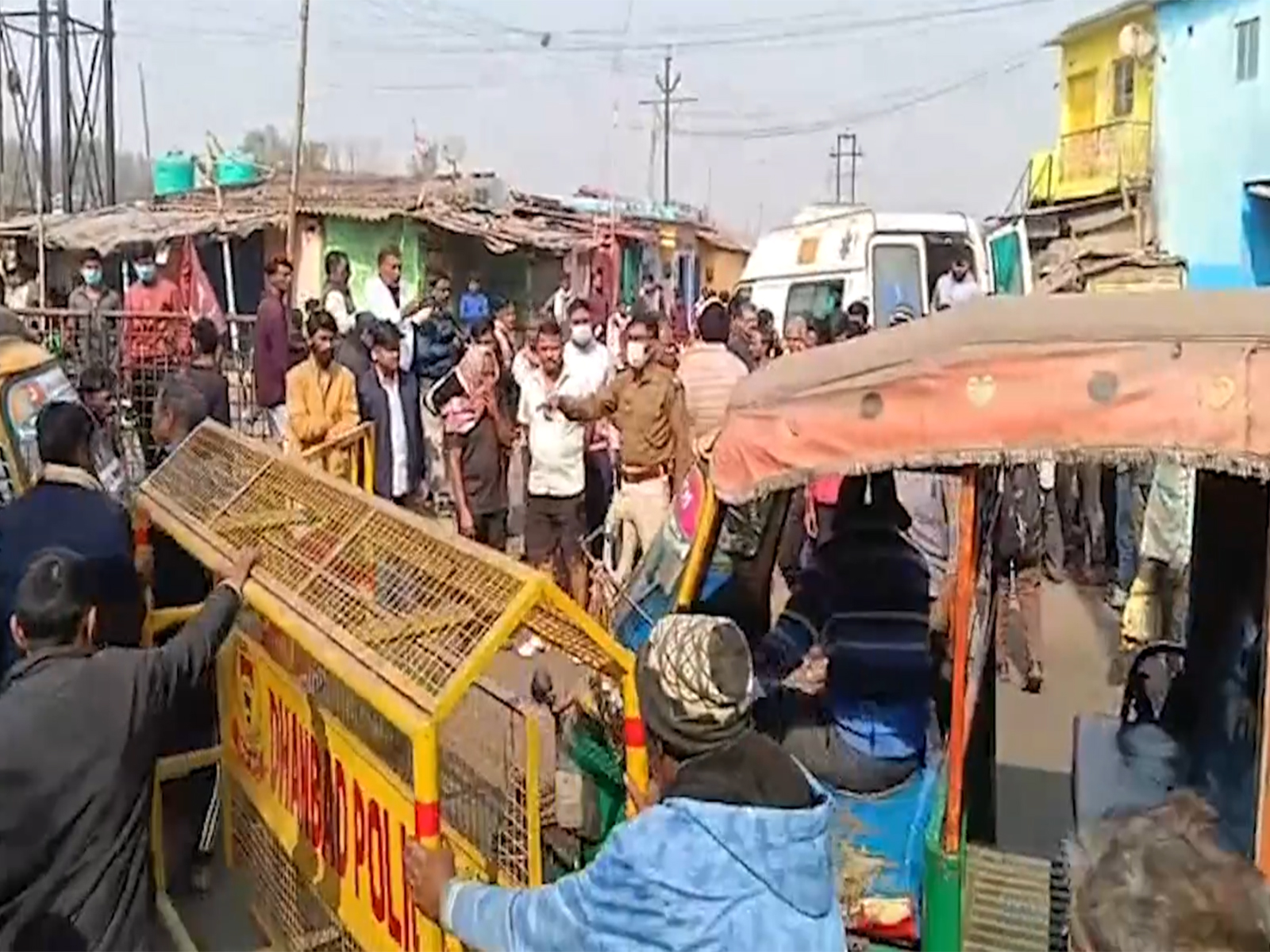 Locals protest after 2 women die due to gas leak in Dhanbad (Photo/ANI)