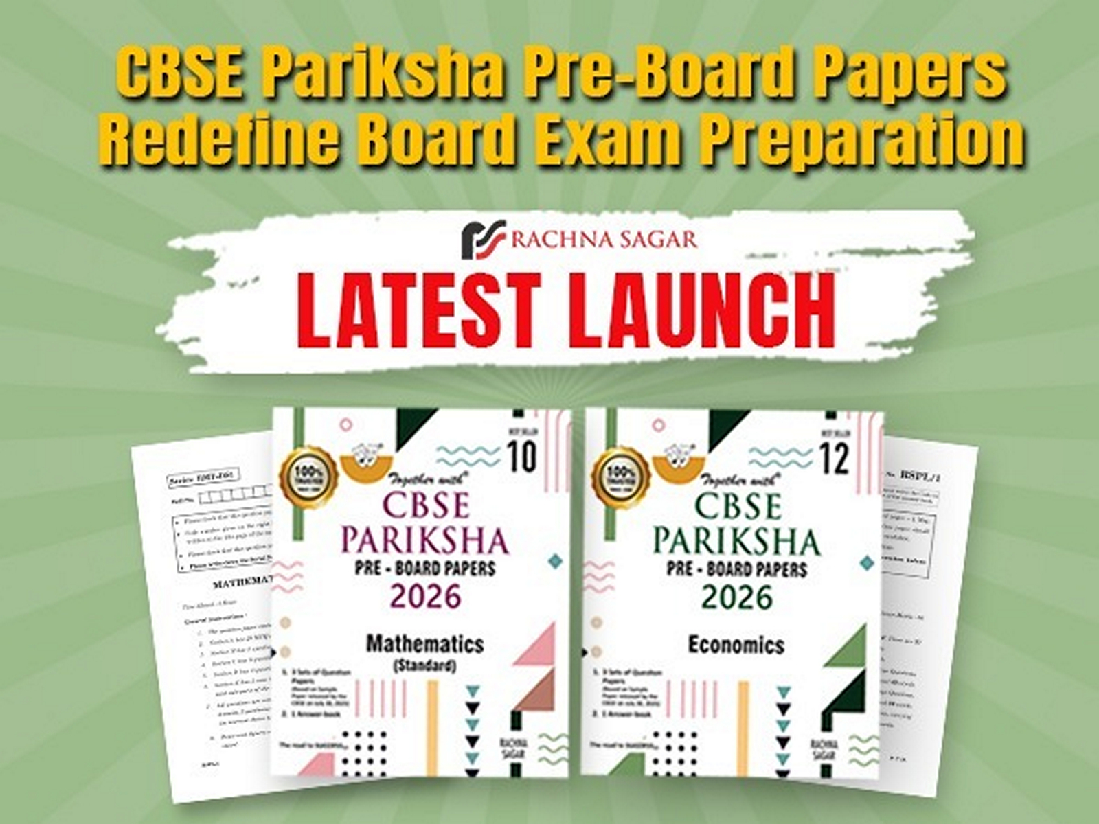 CBSE Pariksha Pre-Board Papers Redefine Board Exam Preparation -- Rachna Sagar's Latest Launch