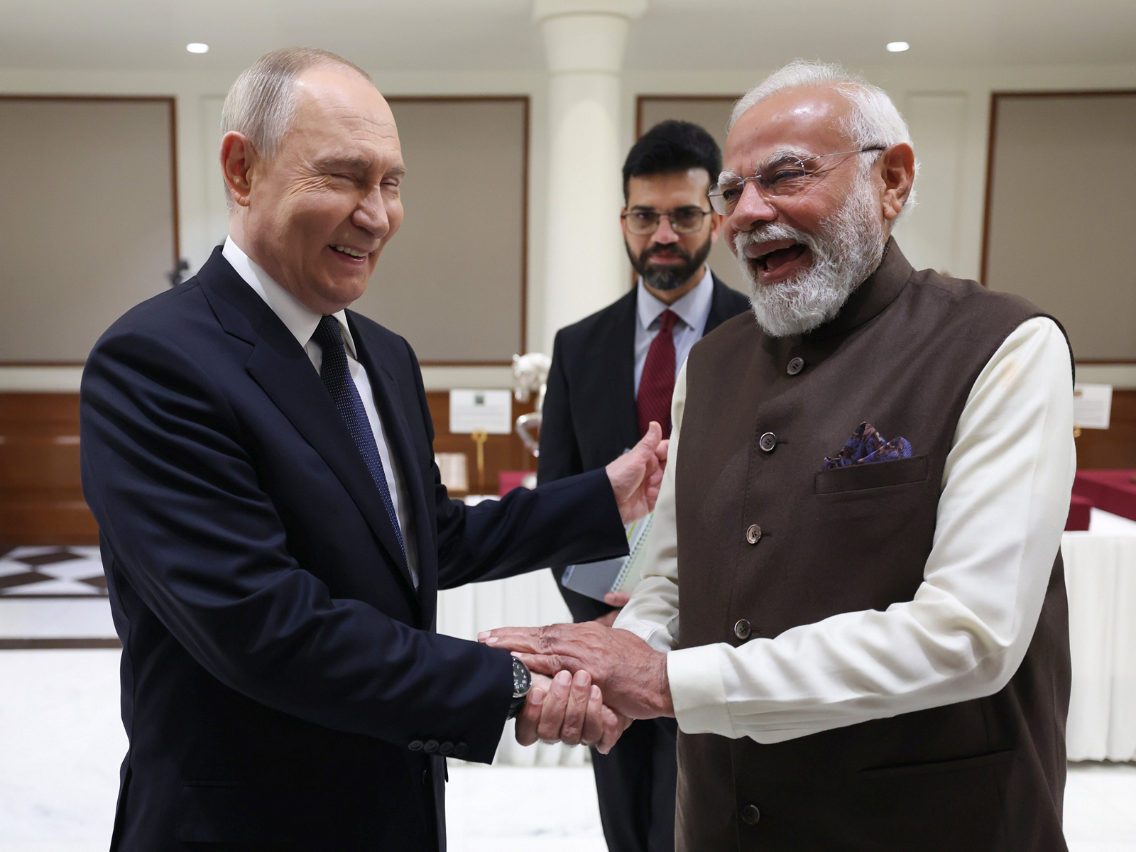 Russian President Vladimir Putin with PM Modi (Photo/@narendramodi)